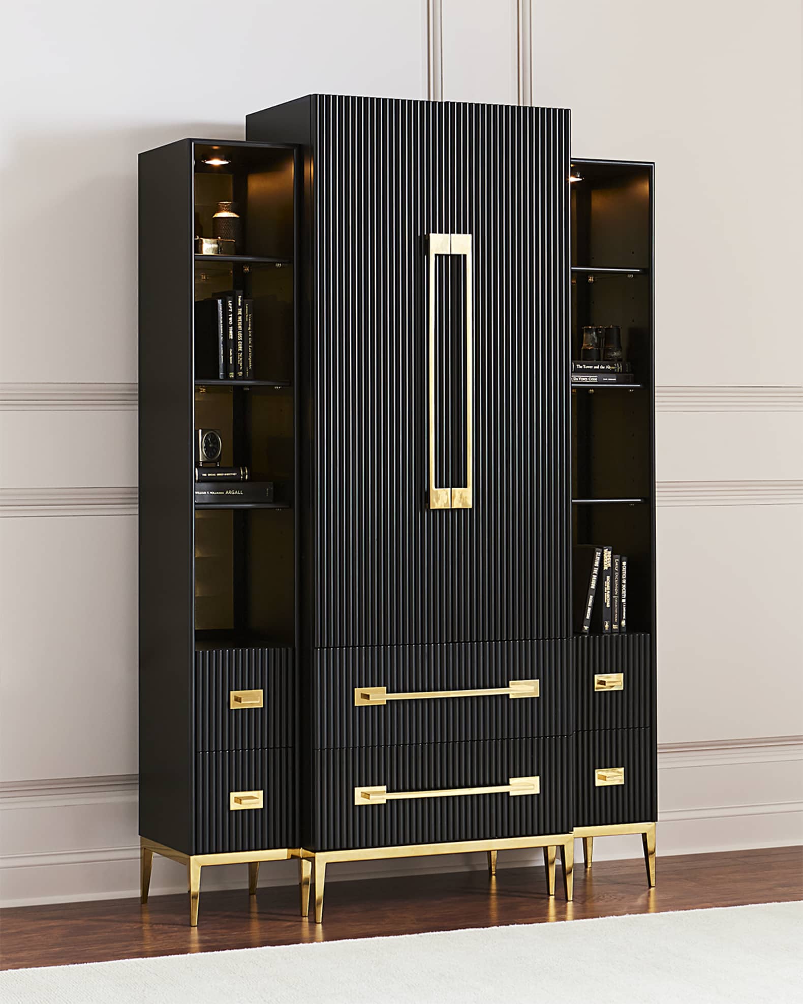 Ebony Satin Tall Cabinet 1