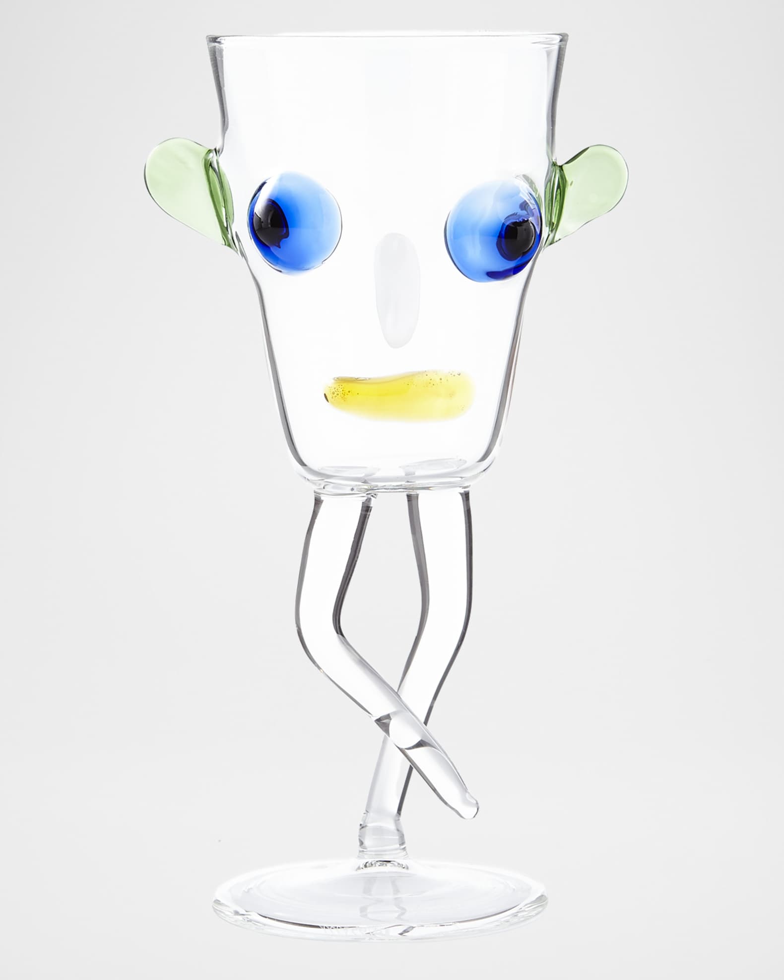 Massimo Lunardon Blues Face Drinking Glass, Blue/Black