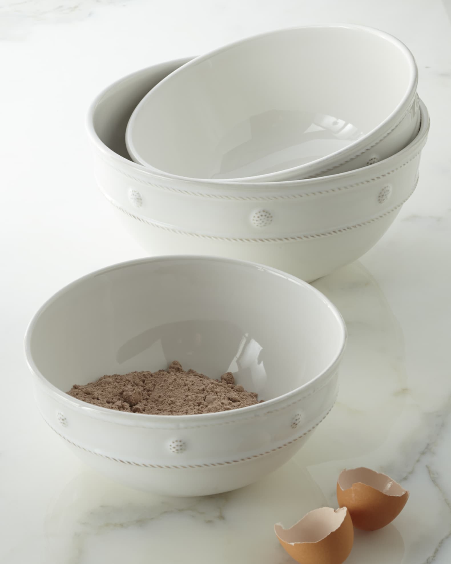 Berry & Thread Whitewash Nesting Serving Bowl, Set of 3 0