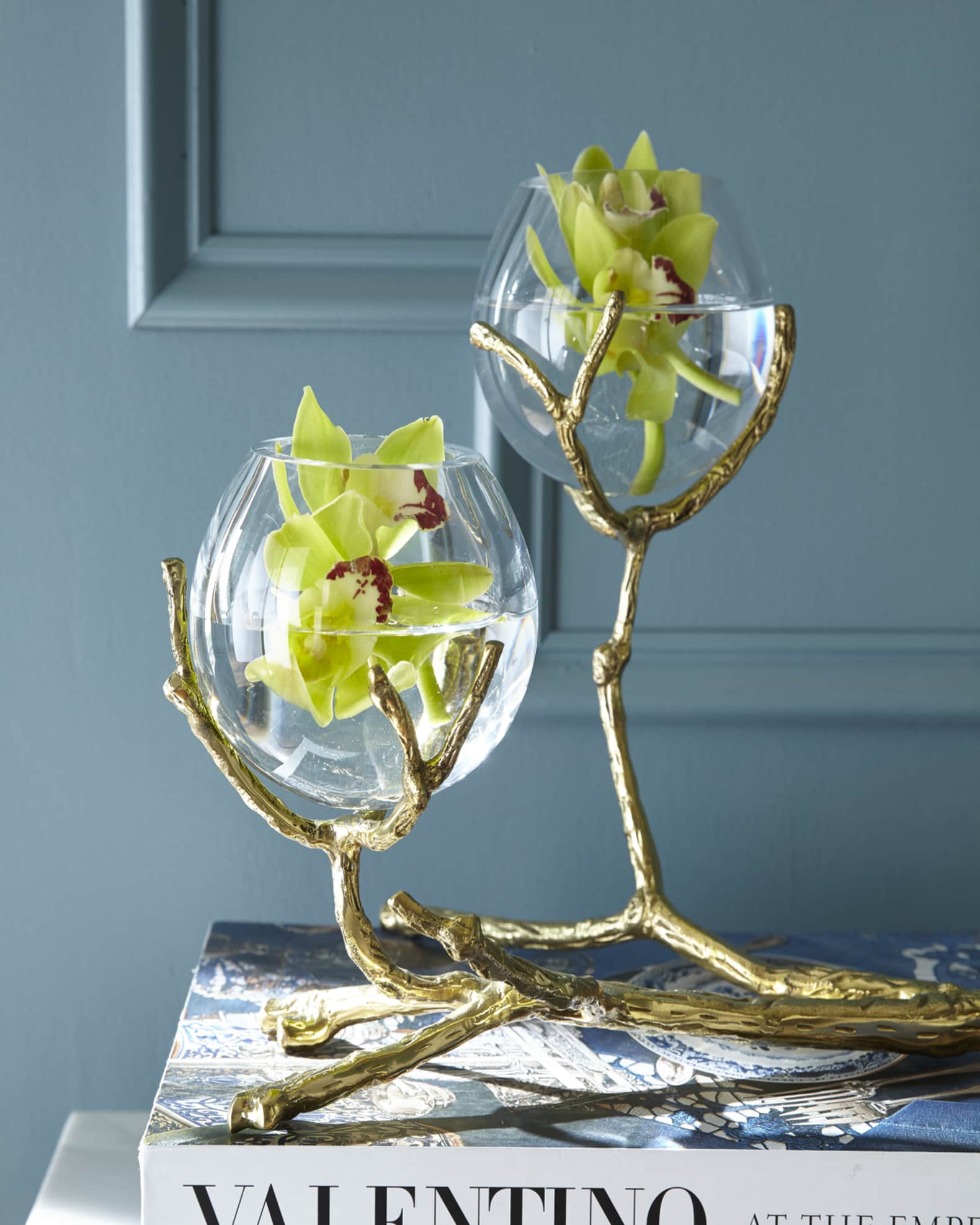 Twig Brass Two-Vase Holder 1