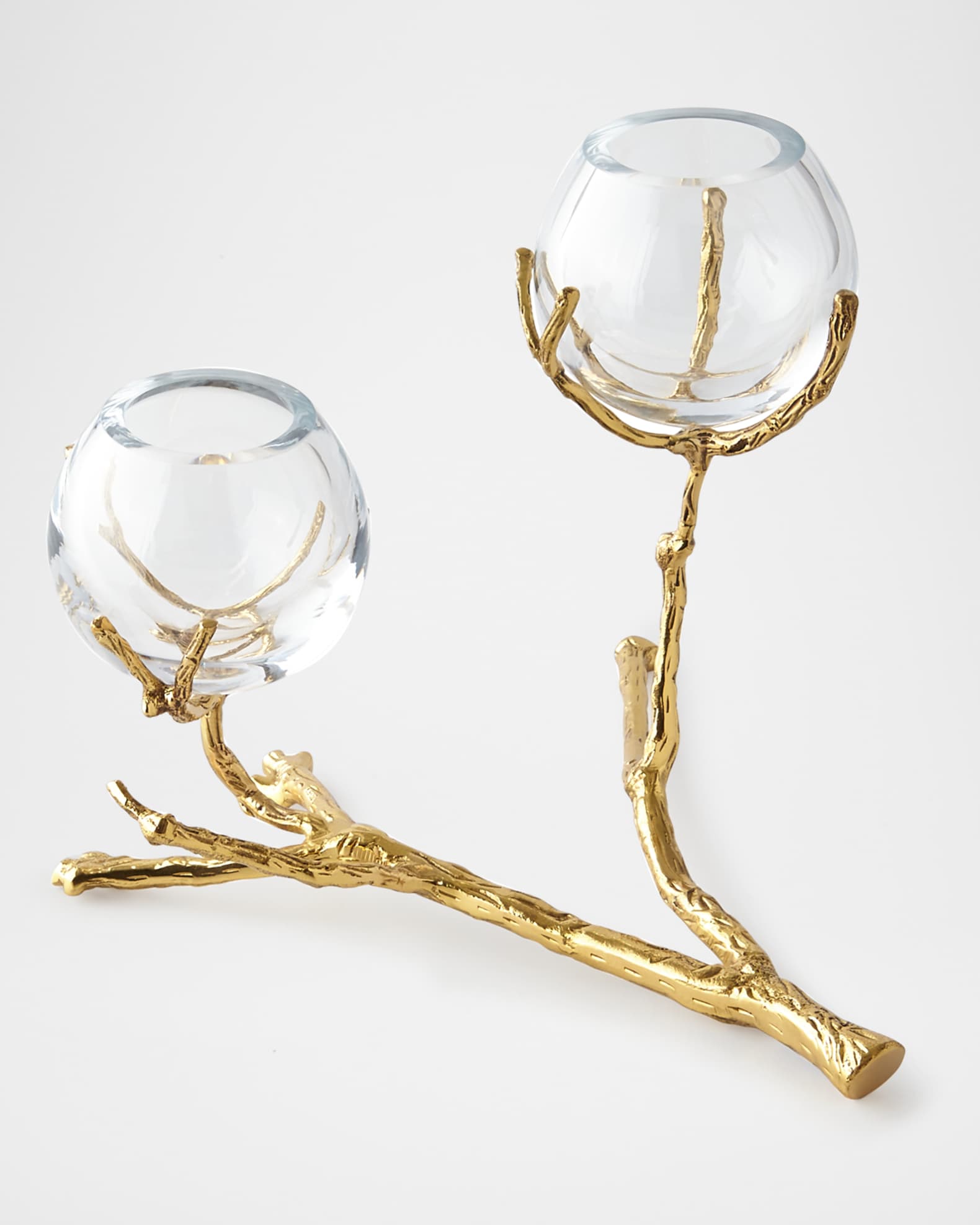 Twig Brass Two-Vase Holder 0
