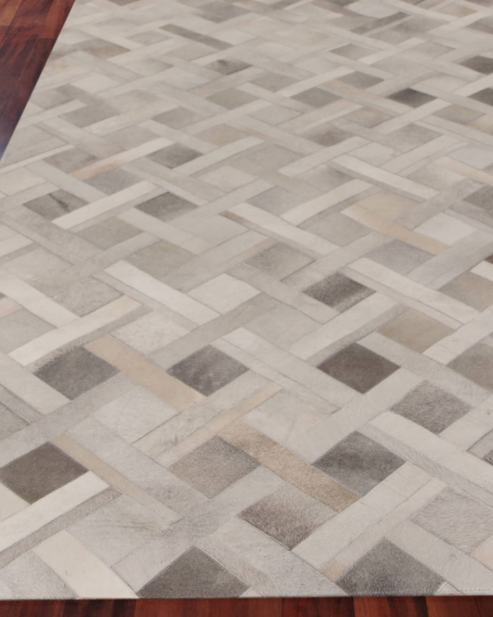 Exquisite Rugs Austin Hairhide Hand-Stitched Rug, 5' x 8' | Neiman Marcus