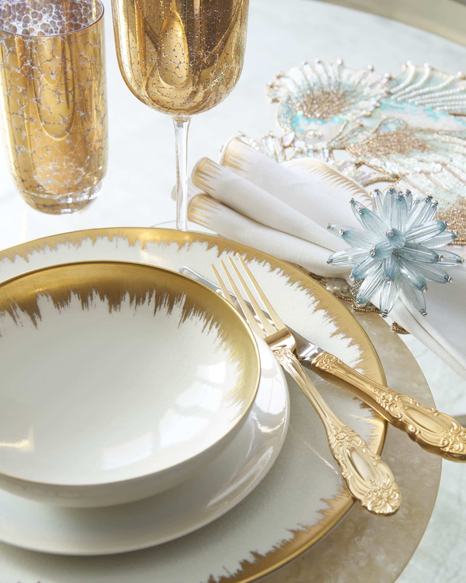 65-Piece Gold-Plated Grand Duchess Flatware Service 1