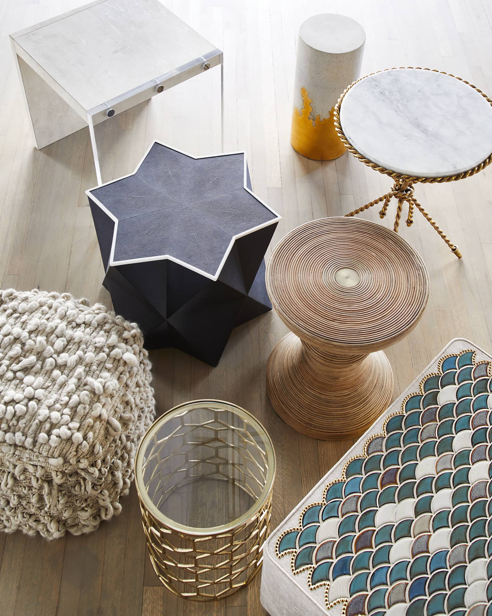 Tazio MarbleTop Side Table Neiman Marcus