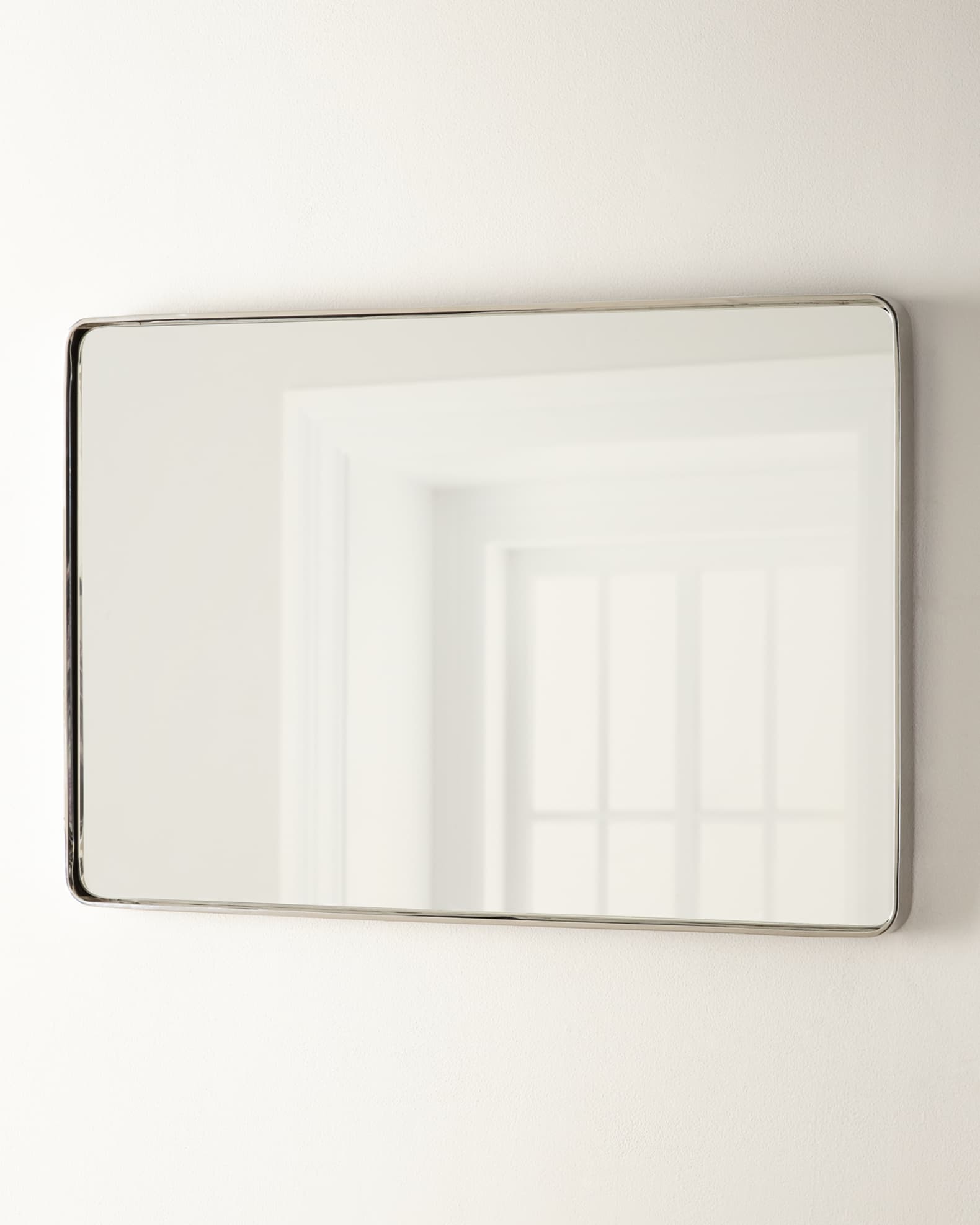 Stainless Steel Curved Rectangle Mirror, 24" x 36" Neiman Marcus