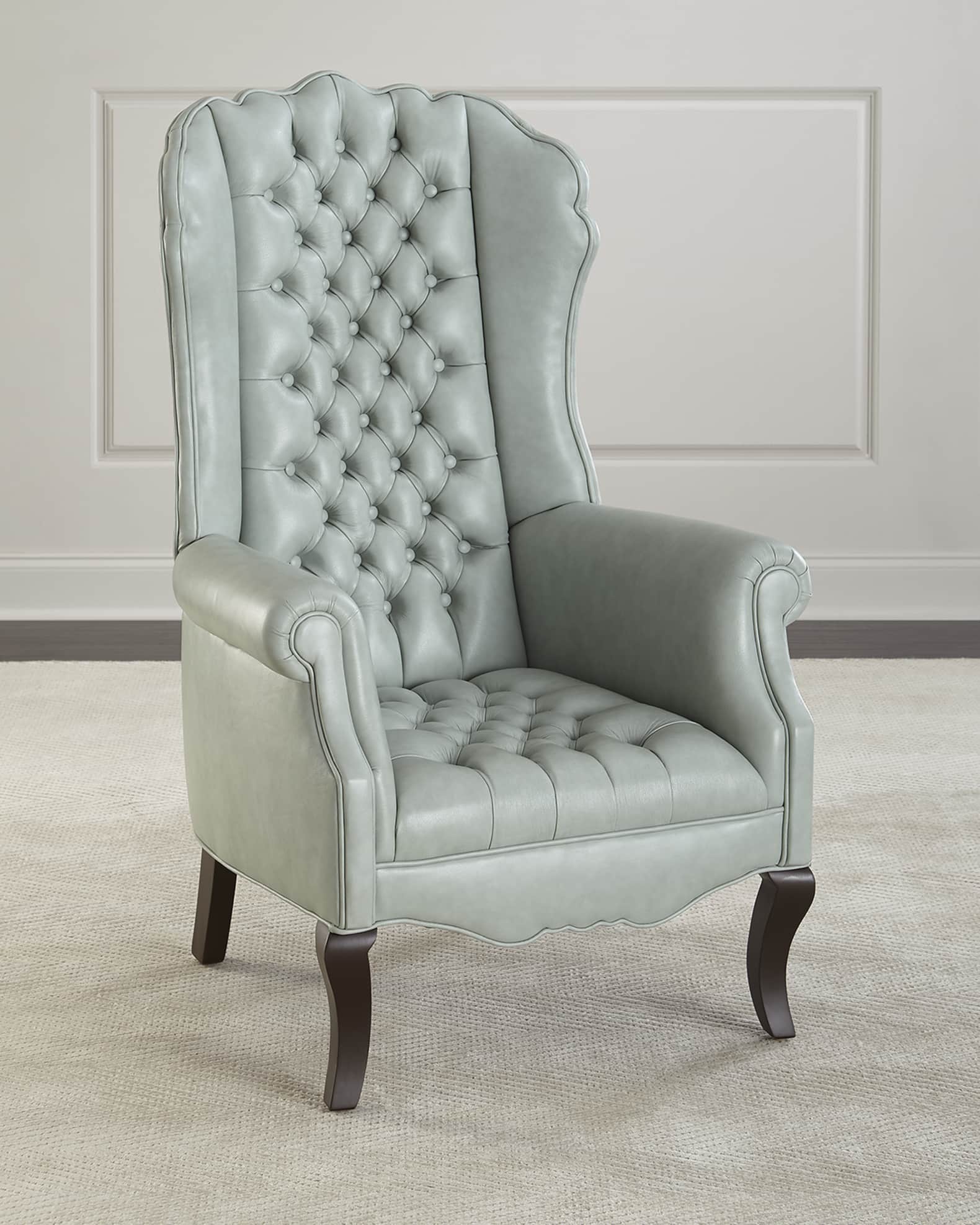 Haute House Ariel Leather Tufted Accent Chair | Neiman Marcus