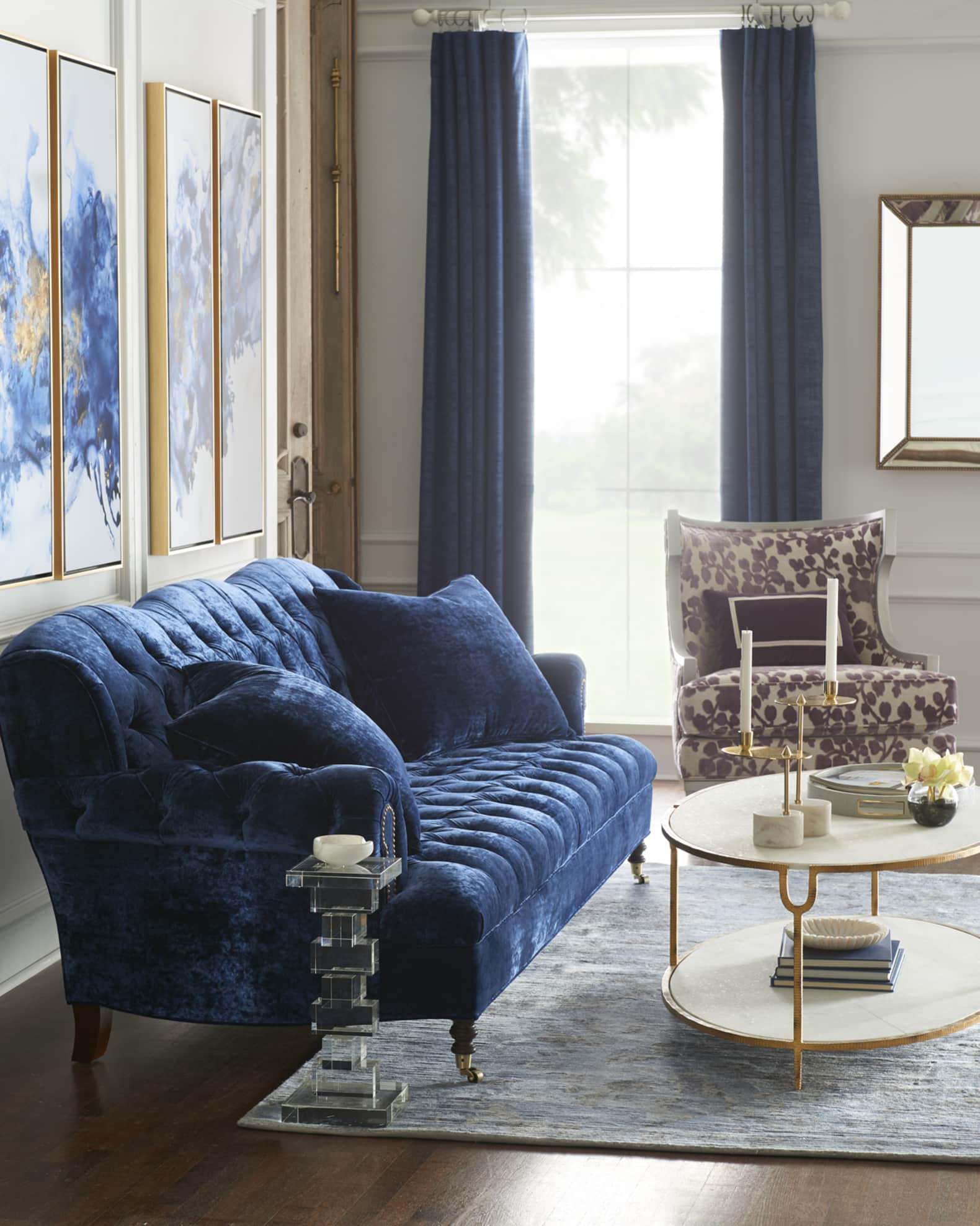 Haute House Divine Tufted Crushed Velvet Sofa 77 Neiman Marcus