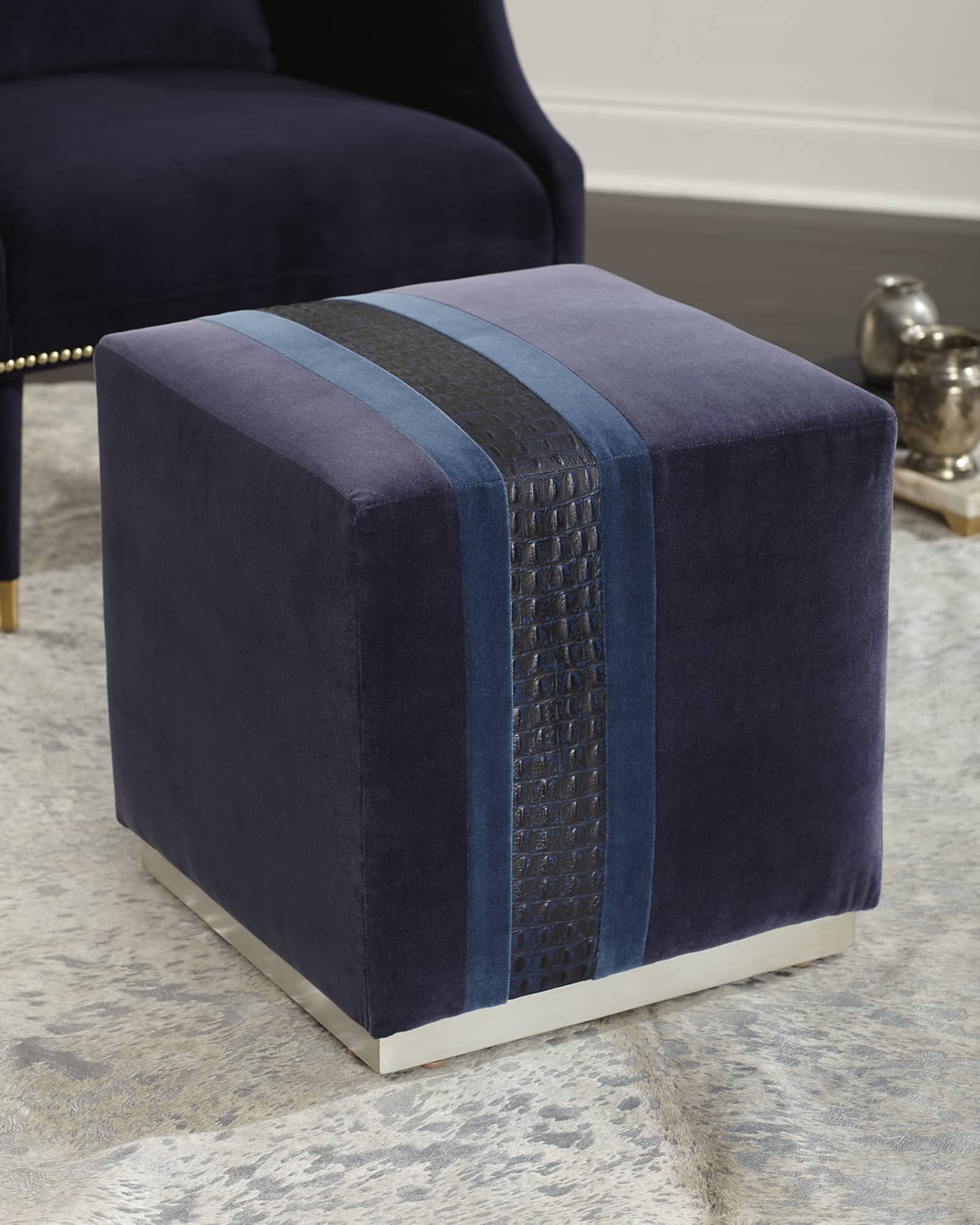 Leo Colorblock Ottoman 0