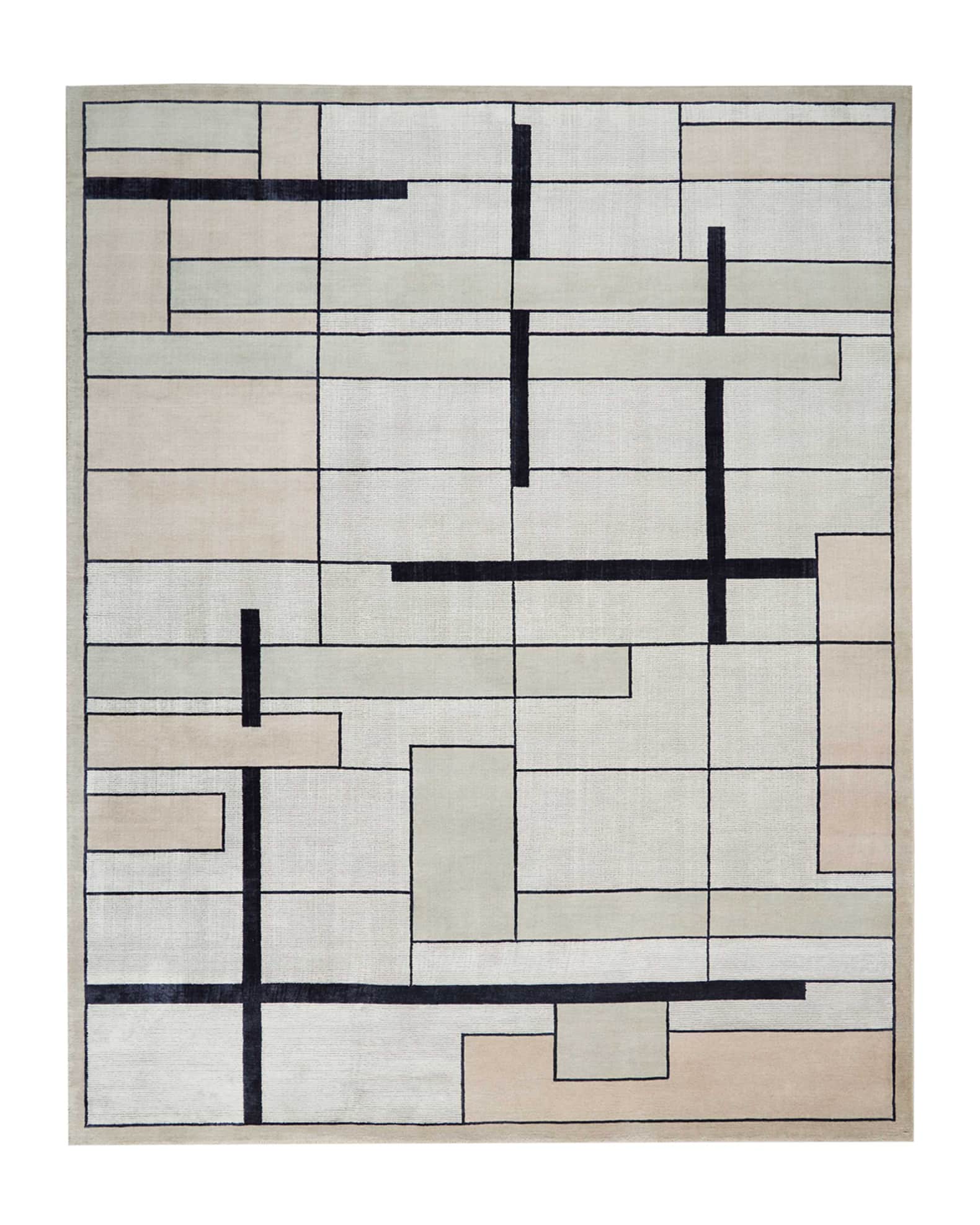 Avenue Silvery Moon Hand-Knotted Rug 0