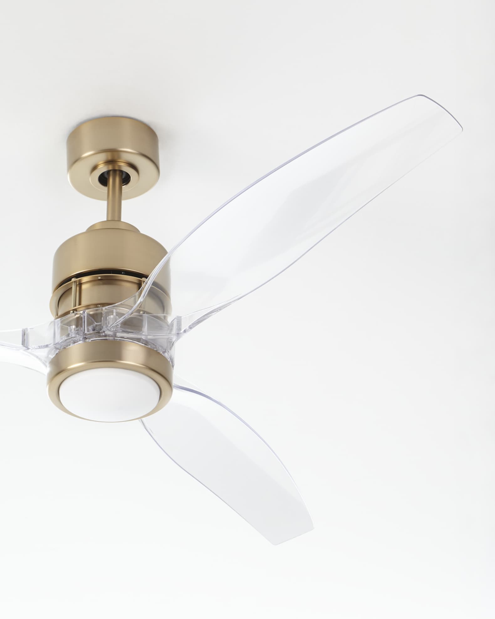 Satin Brass Ceiling Fan with Acrylic Blades Neiman Marcus
