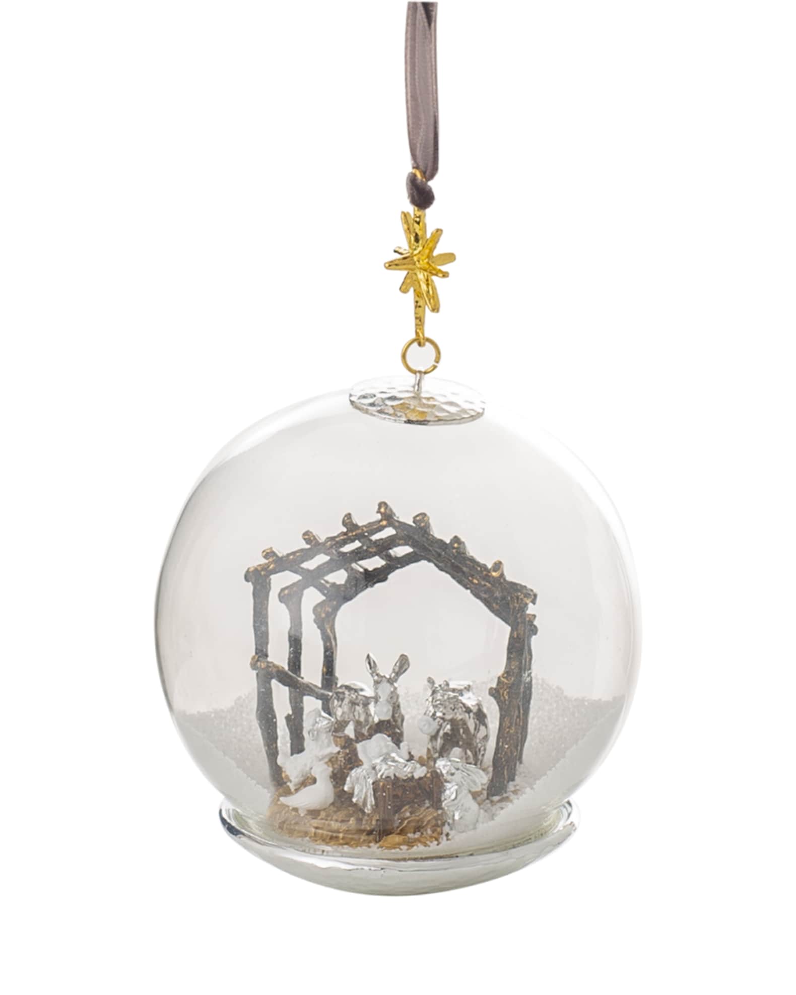 Manger Snow Globe Ornament 0