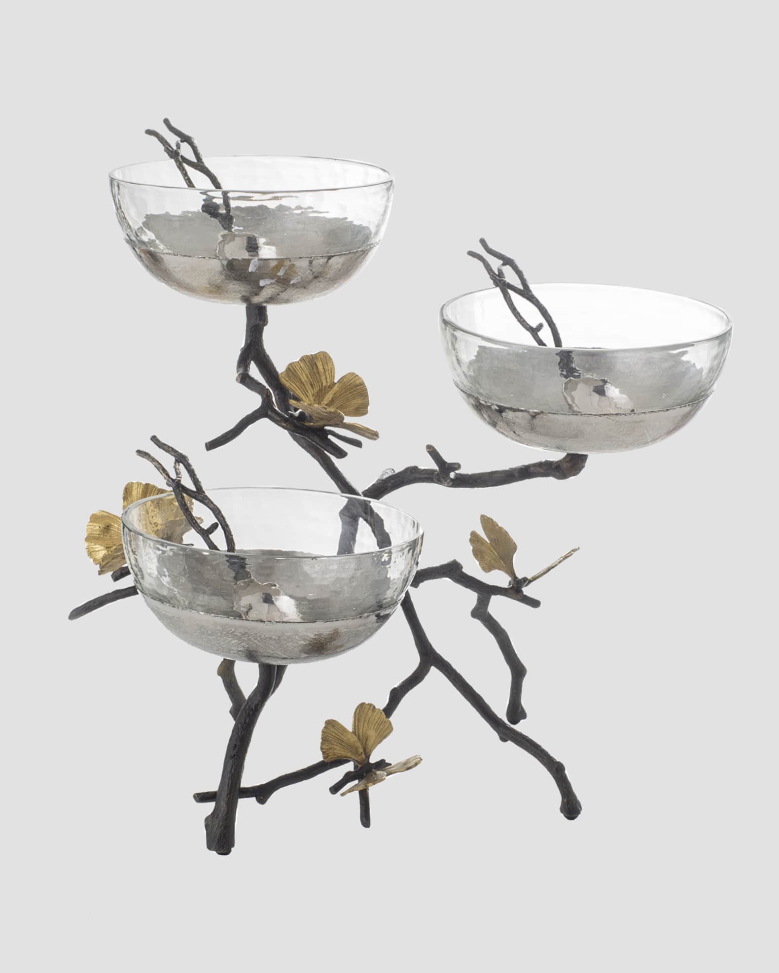 Butterfly Ginkgo Triple Bowl Set 0