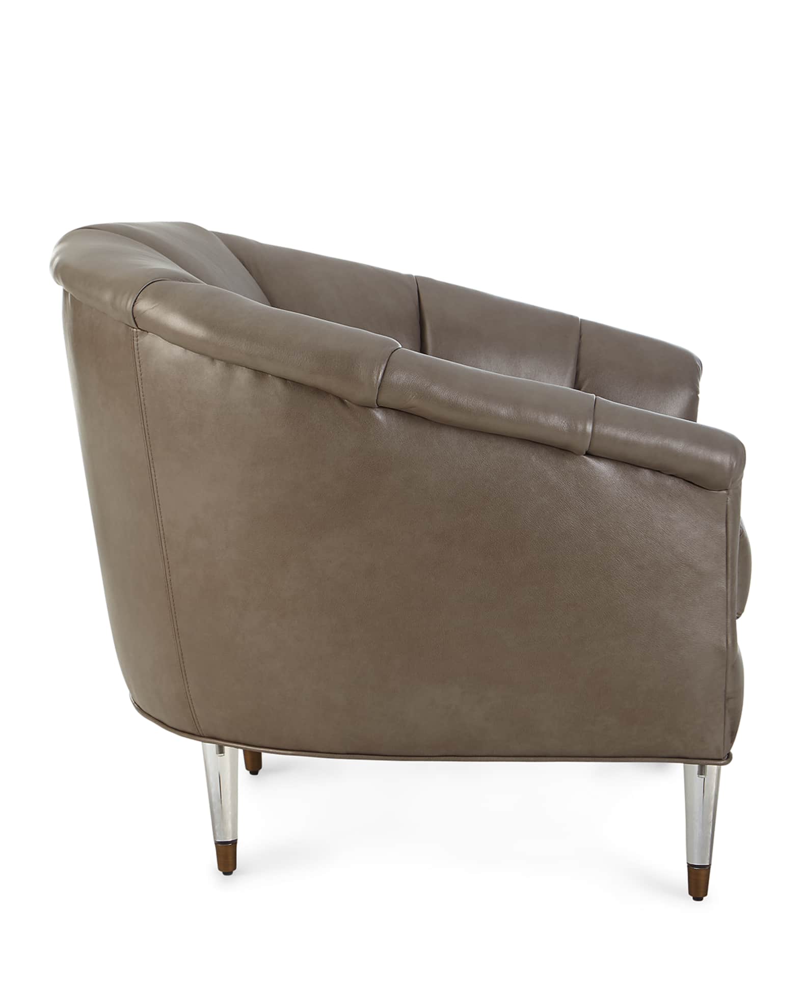 Surrey Leather Channel Tufted Chair 1