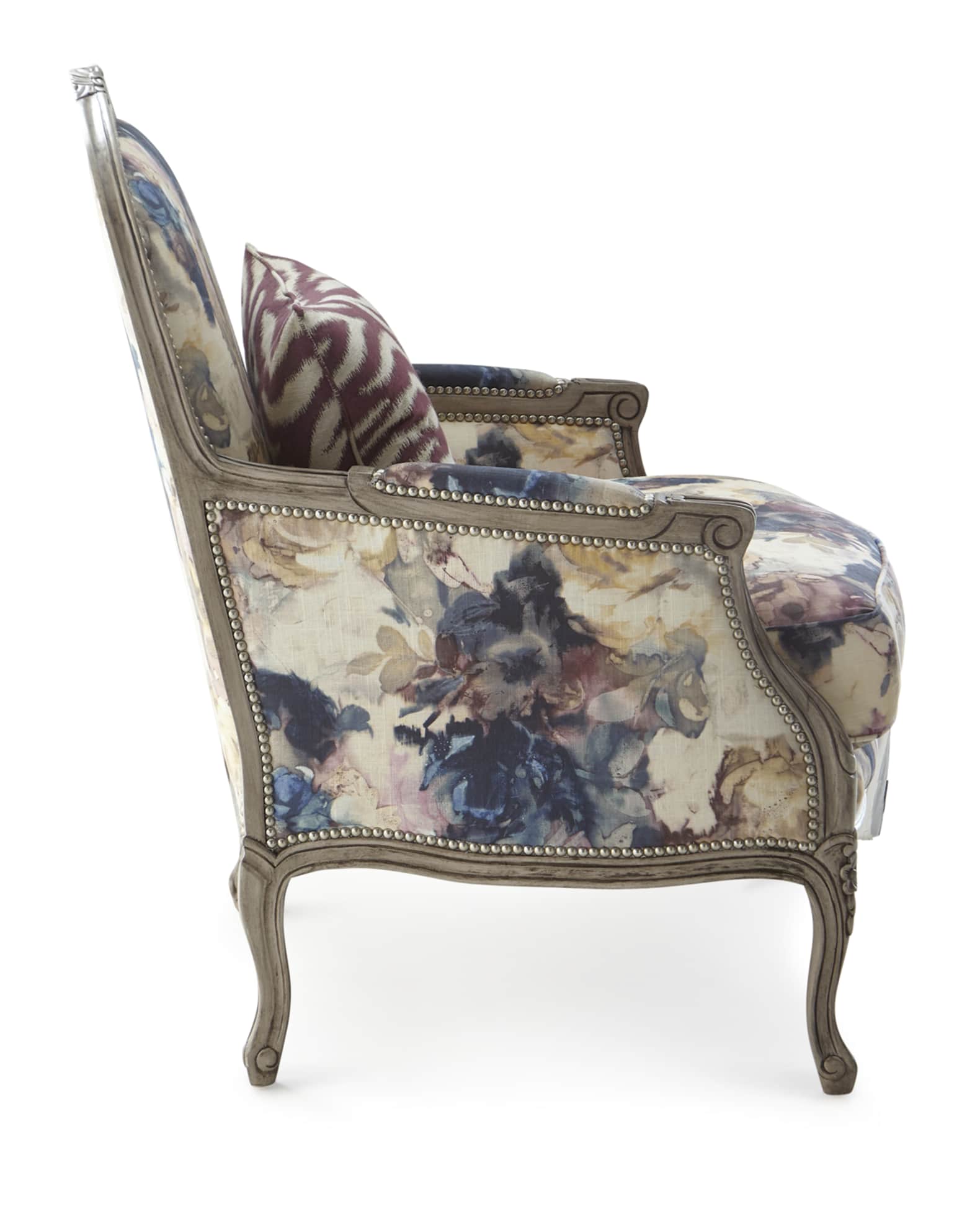 Massoud Windsor Floral Bergere Chair Neiman Marcus