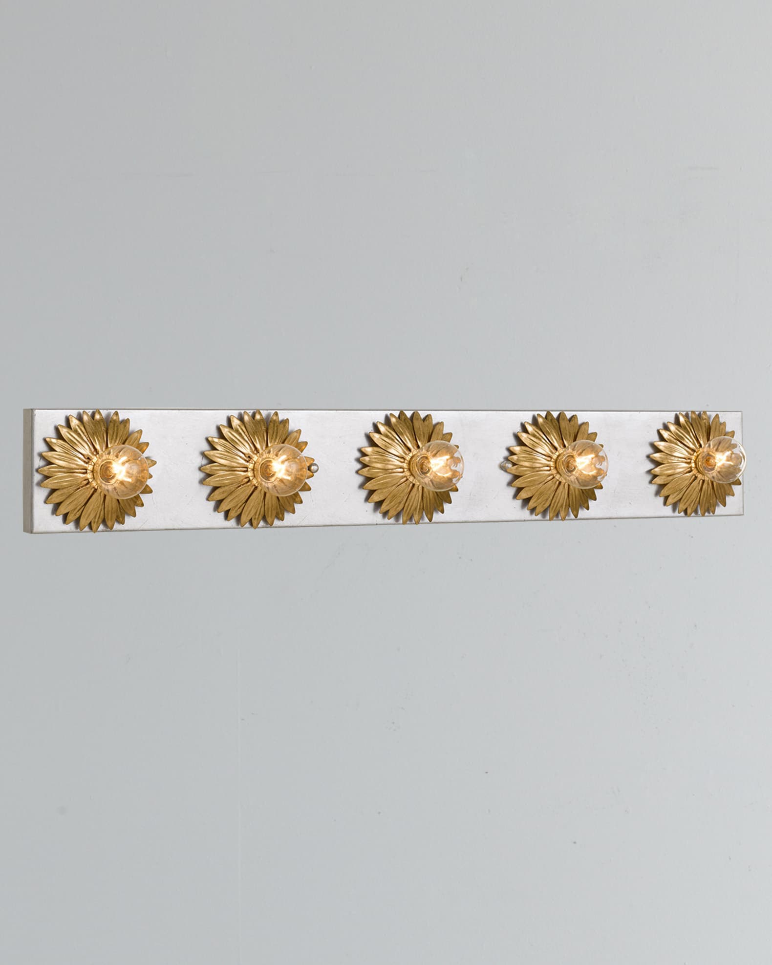 Broche 5-Light Antiqued Gold and Silver Bathroom Vanity 0