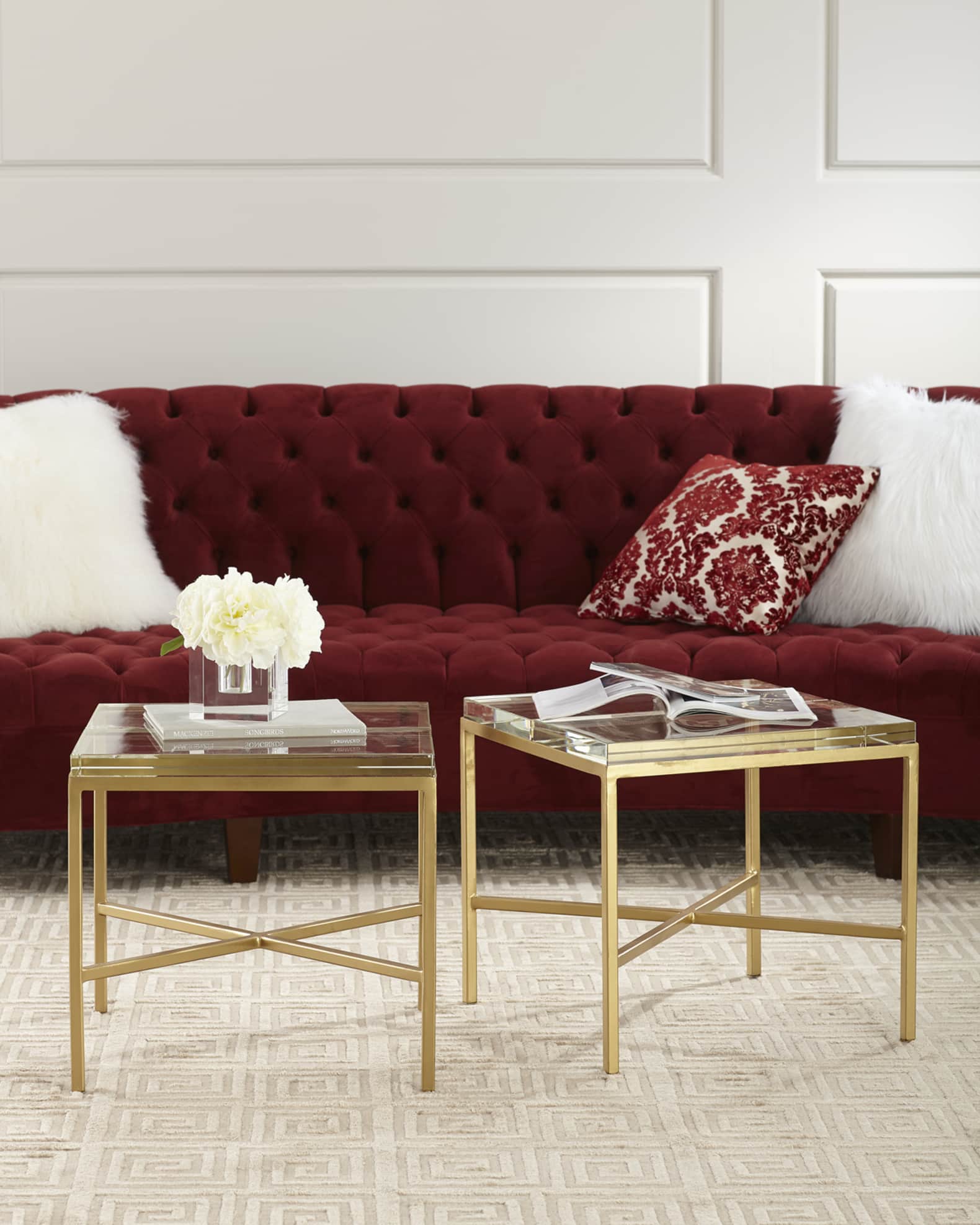 JohnRichard Collection Double Glass Block Bunching Coffee Table