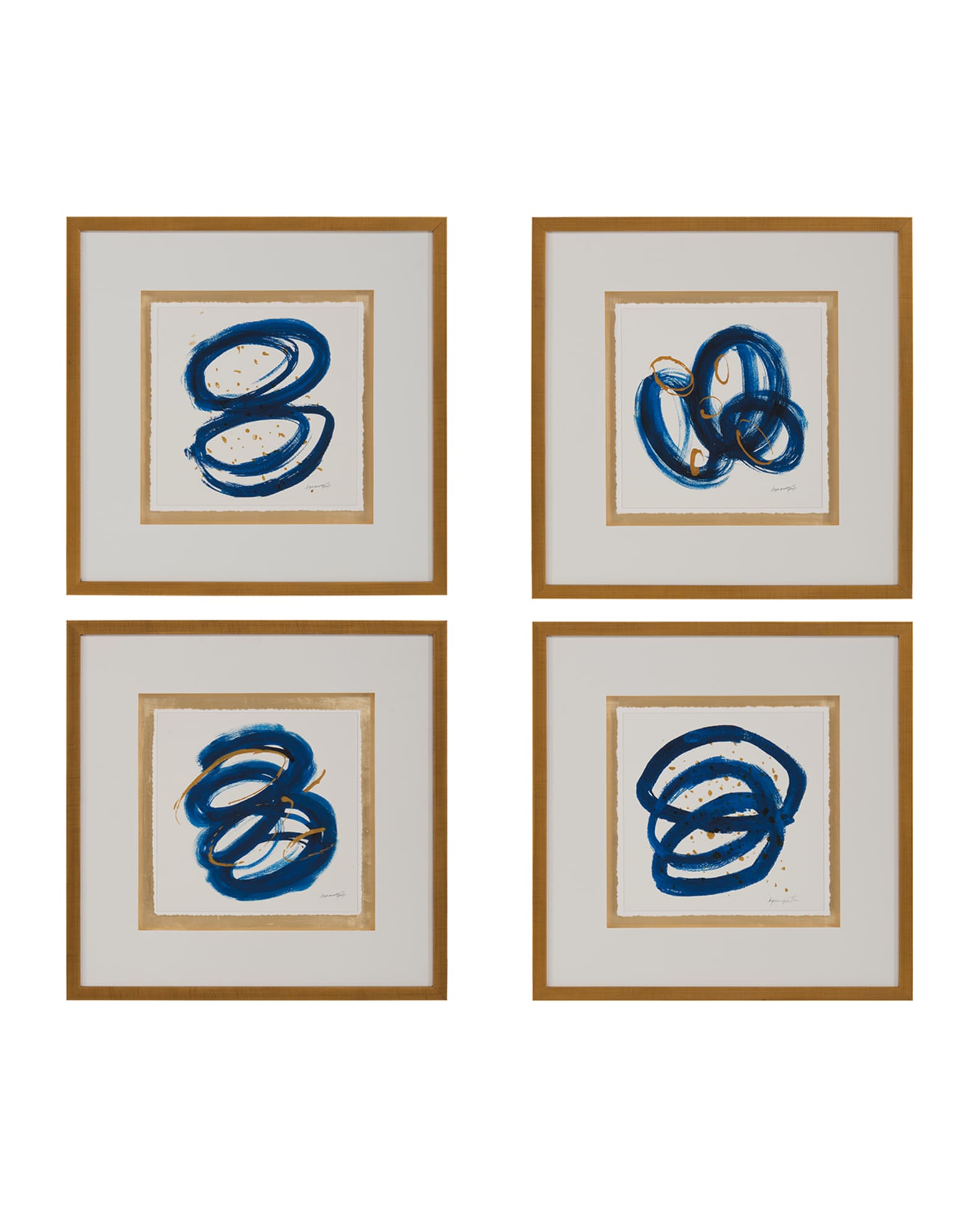 JohnRichard Collection "Blue Gold III" Wall Art by Dyann Gunter Neiman Marcus