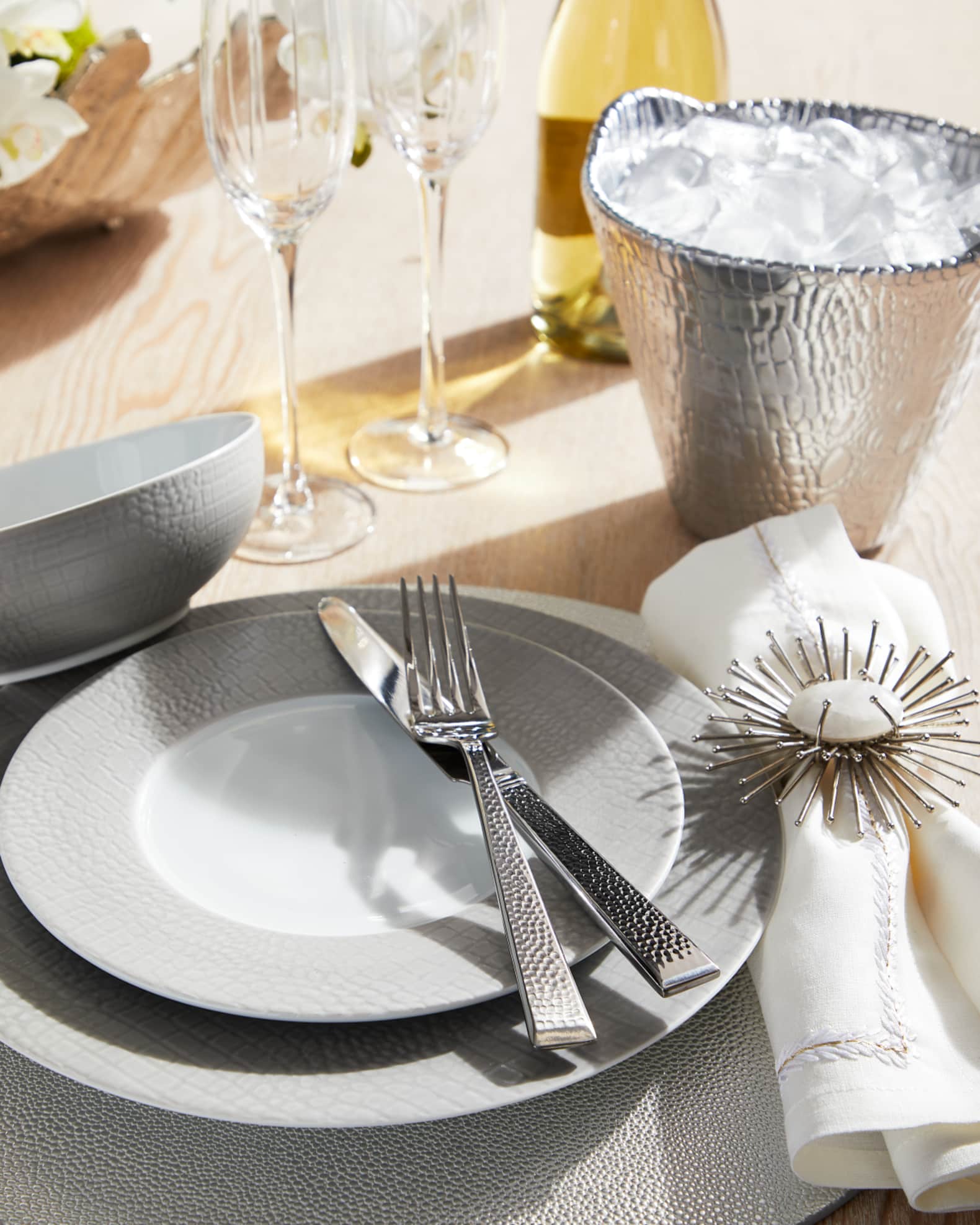12-Piece Crocodile Metallic Dinnerware Set 1