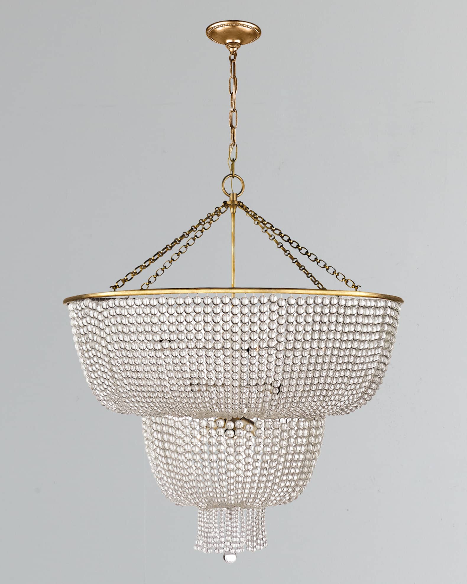 Visual Comfort Signature Jacqueline 12 Light Chandelier in Hand Rubbed Antique Brass