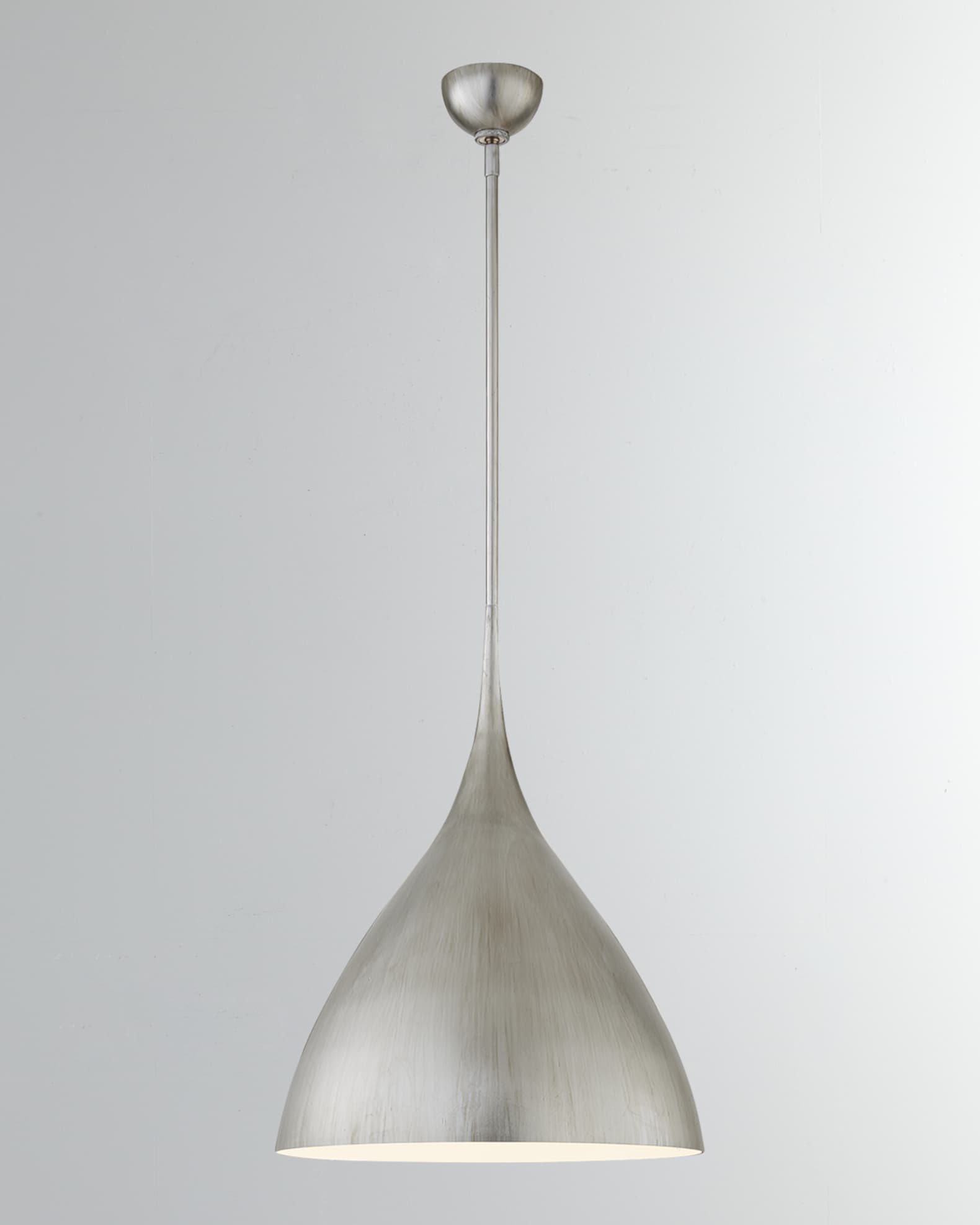 Visual Comfort Signature One Light Pendant Agnes Burnished Silver Leaf