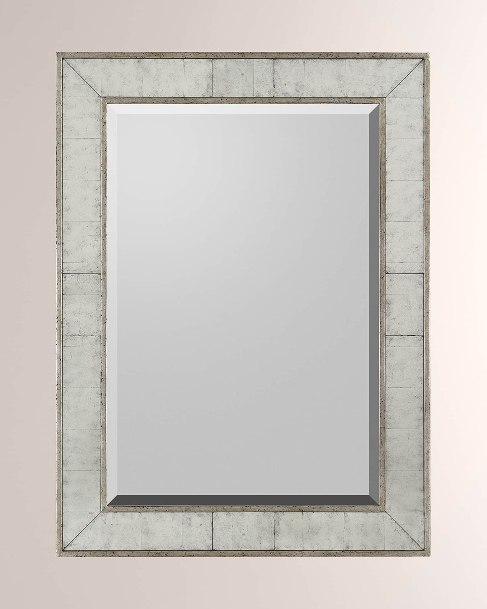 Silver Frame with Center Rectangular Beveled Mirror 0
