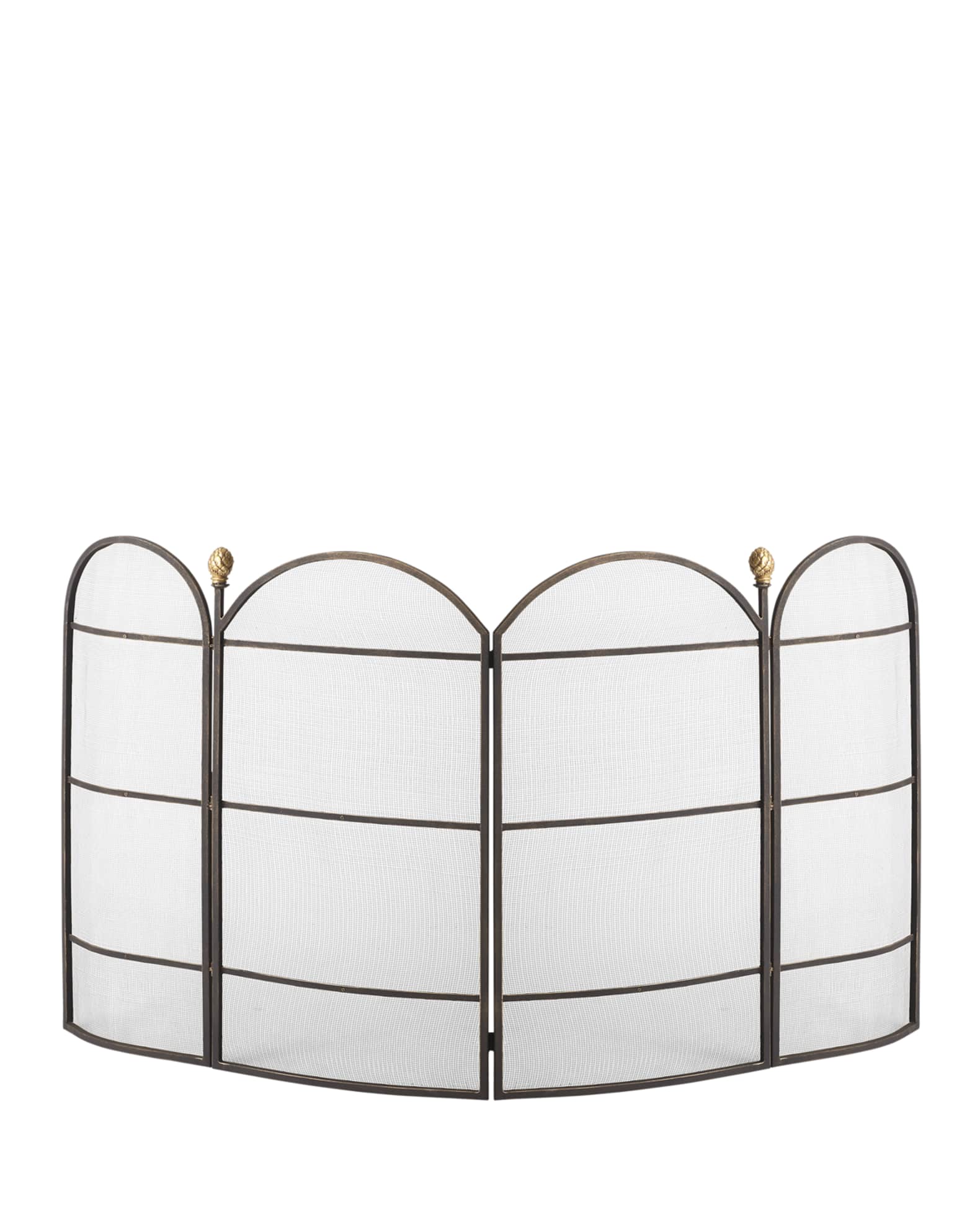 Curved 4-Panel Fireplace Screen | Neiman Marcus