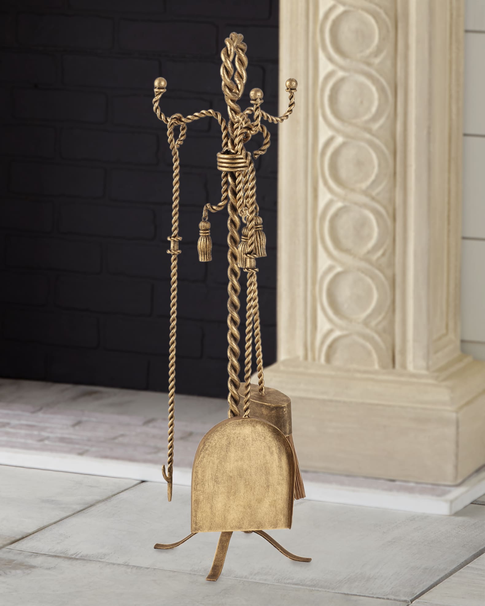 Twisted Iron Fireplace Tool Set Neiman Marcus