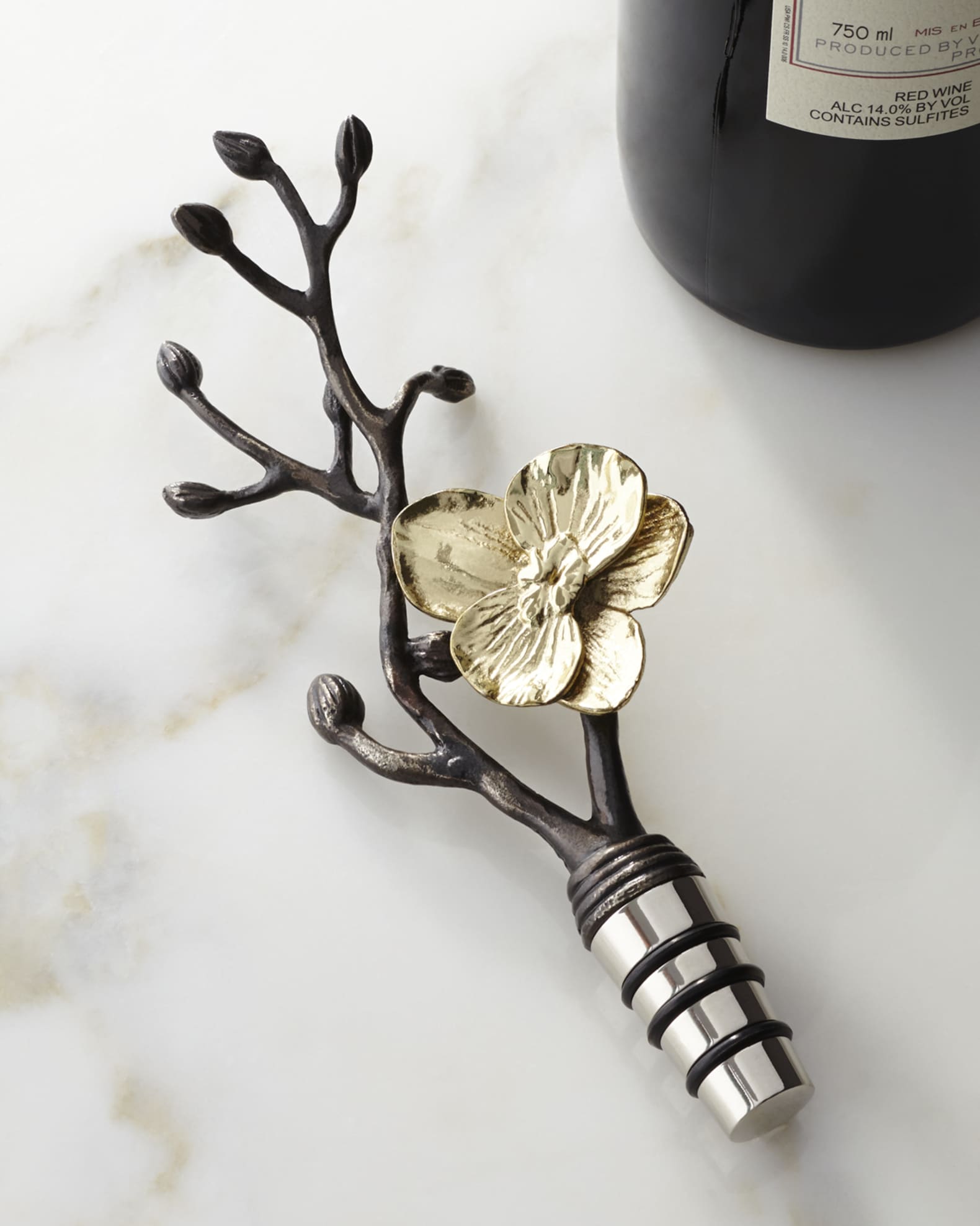 Gold Orchid Wine Stopper 0