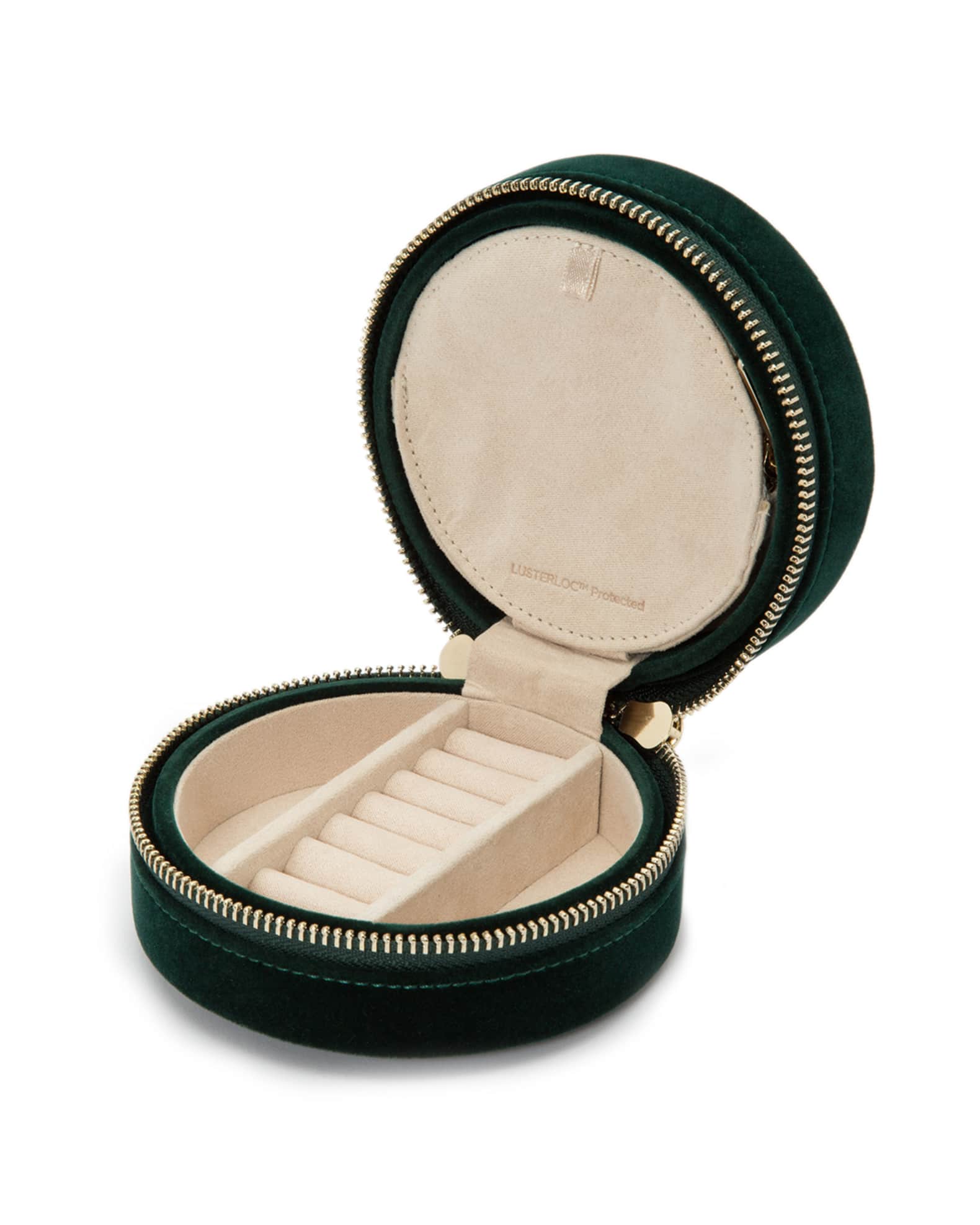 【WOLF】 ウルフ Zoe Travel Round ジュエリー ケース ★3種☆ WOLF Zoe Round Travel Jewelry Case | Neiman Marcus