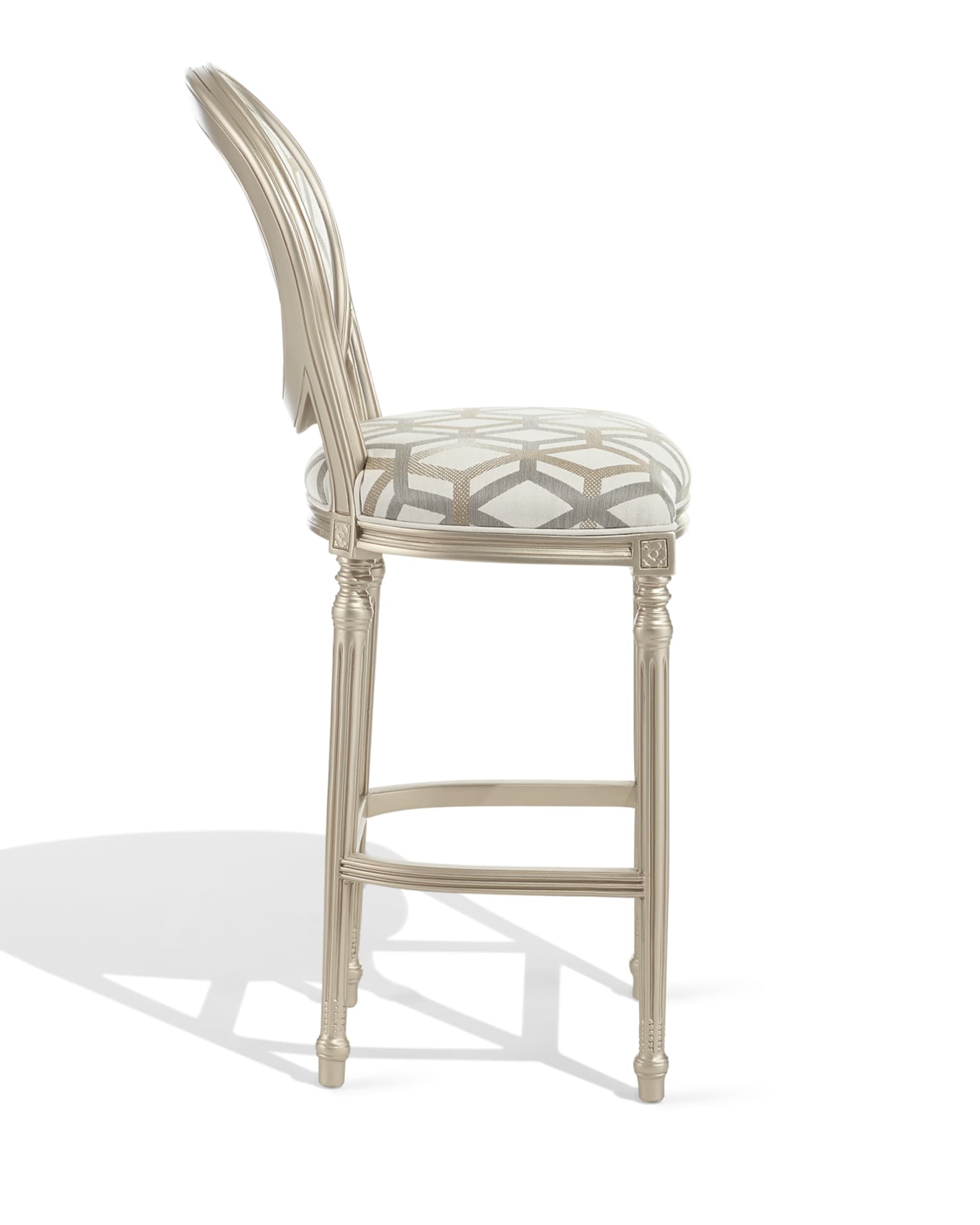 Pol Art Fracture Silver Bar Stool Neiman Marcus