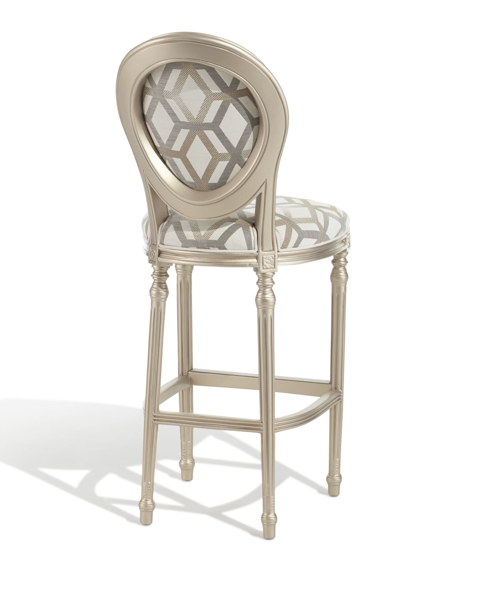 Pol Art Fracture Silver Bar Stool Neiman Marcus