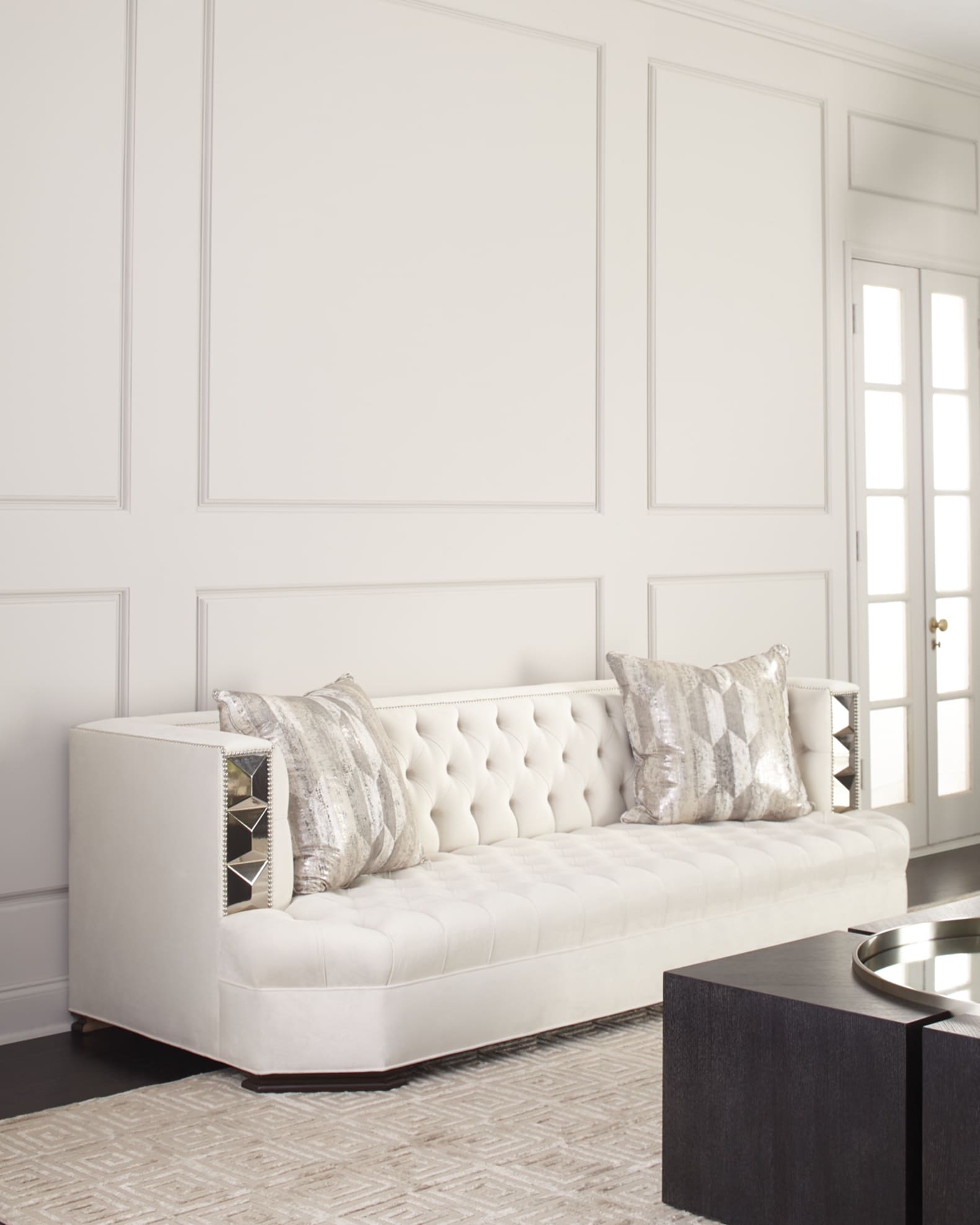 Jaclyn Tile-Trim Sofa 97" 1