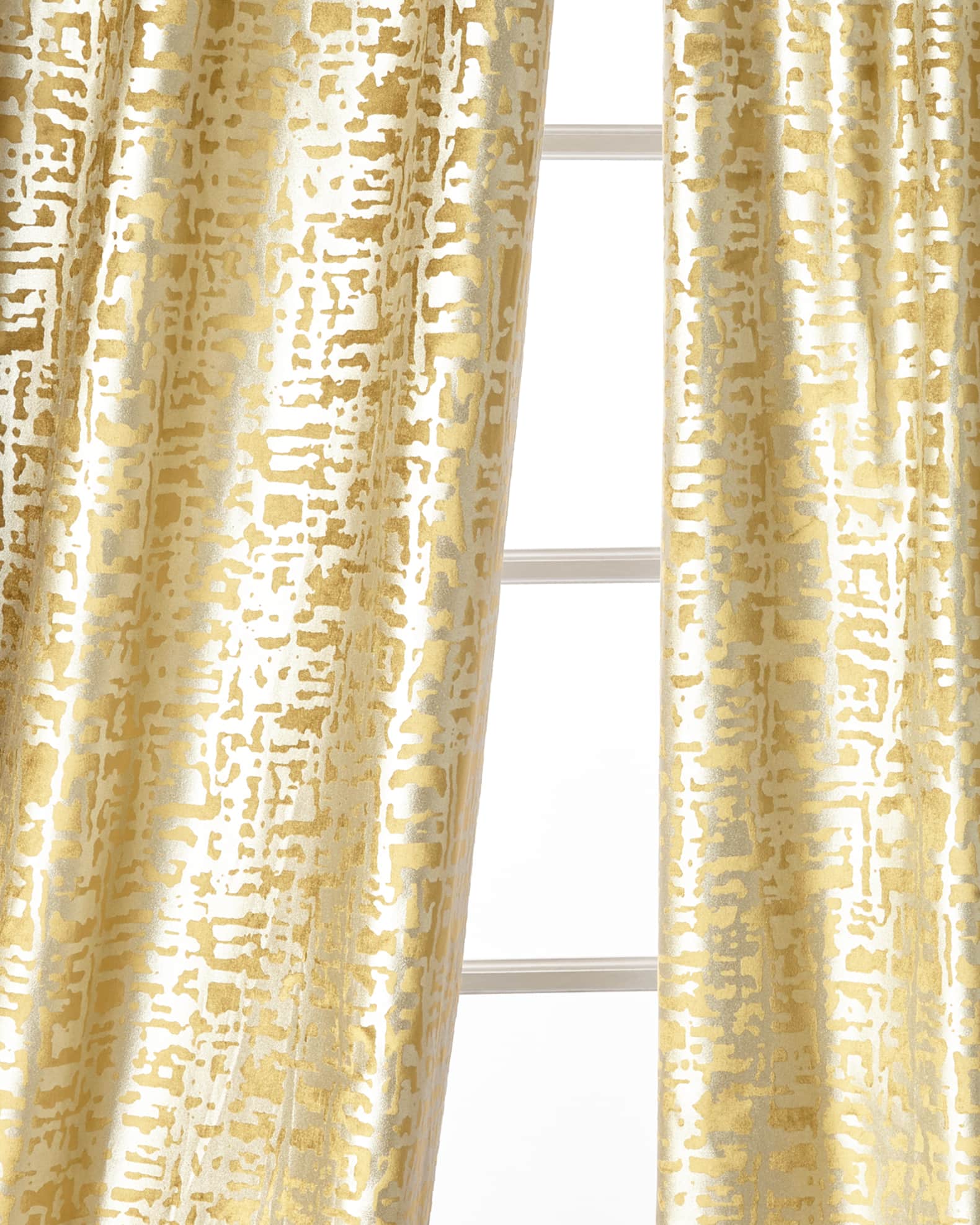 Lili Alessandra Yovanna Gold Shimmer Curtain Panels, Set of Two