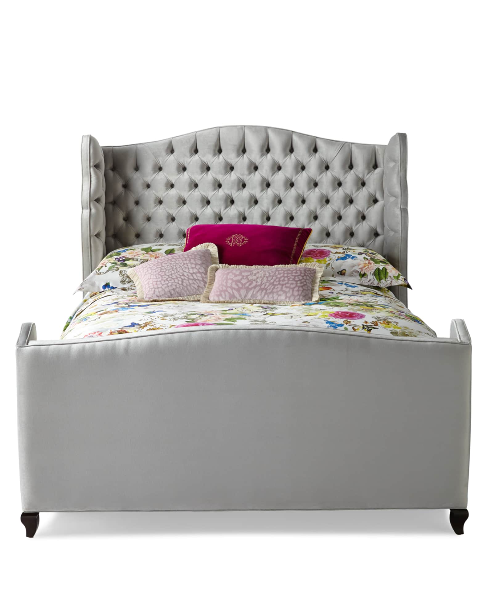 Beau Tufted Wing Back King Bed 0