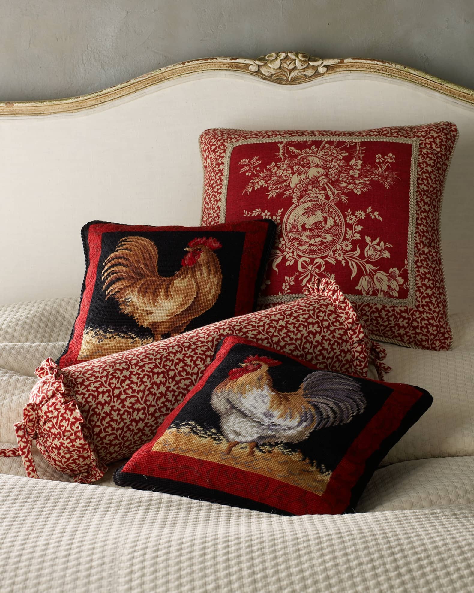 Ruffled French Country Buffalo-Check European Sham 1