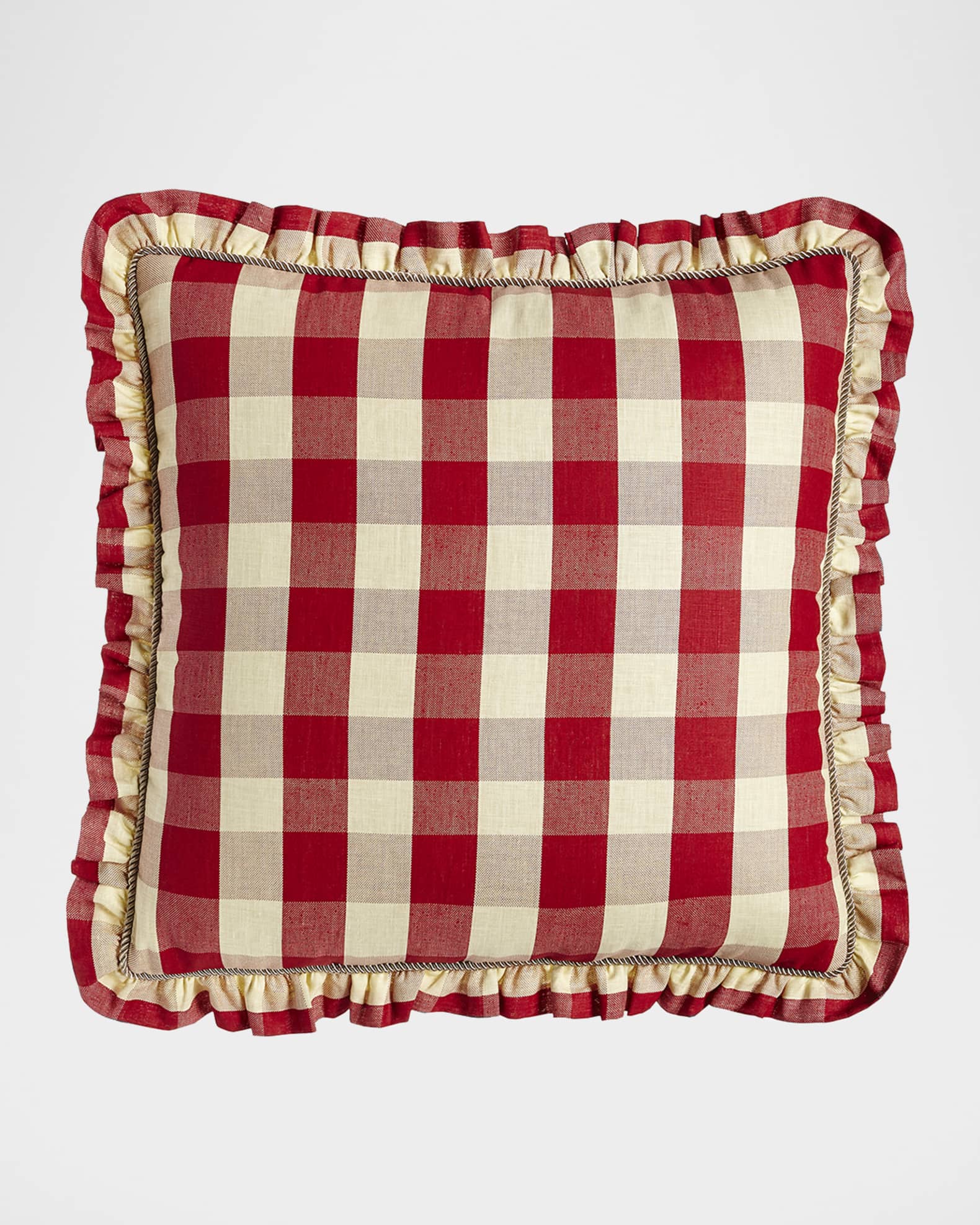 Ruffled French Country Buffalo-Check European Sham 0
