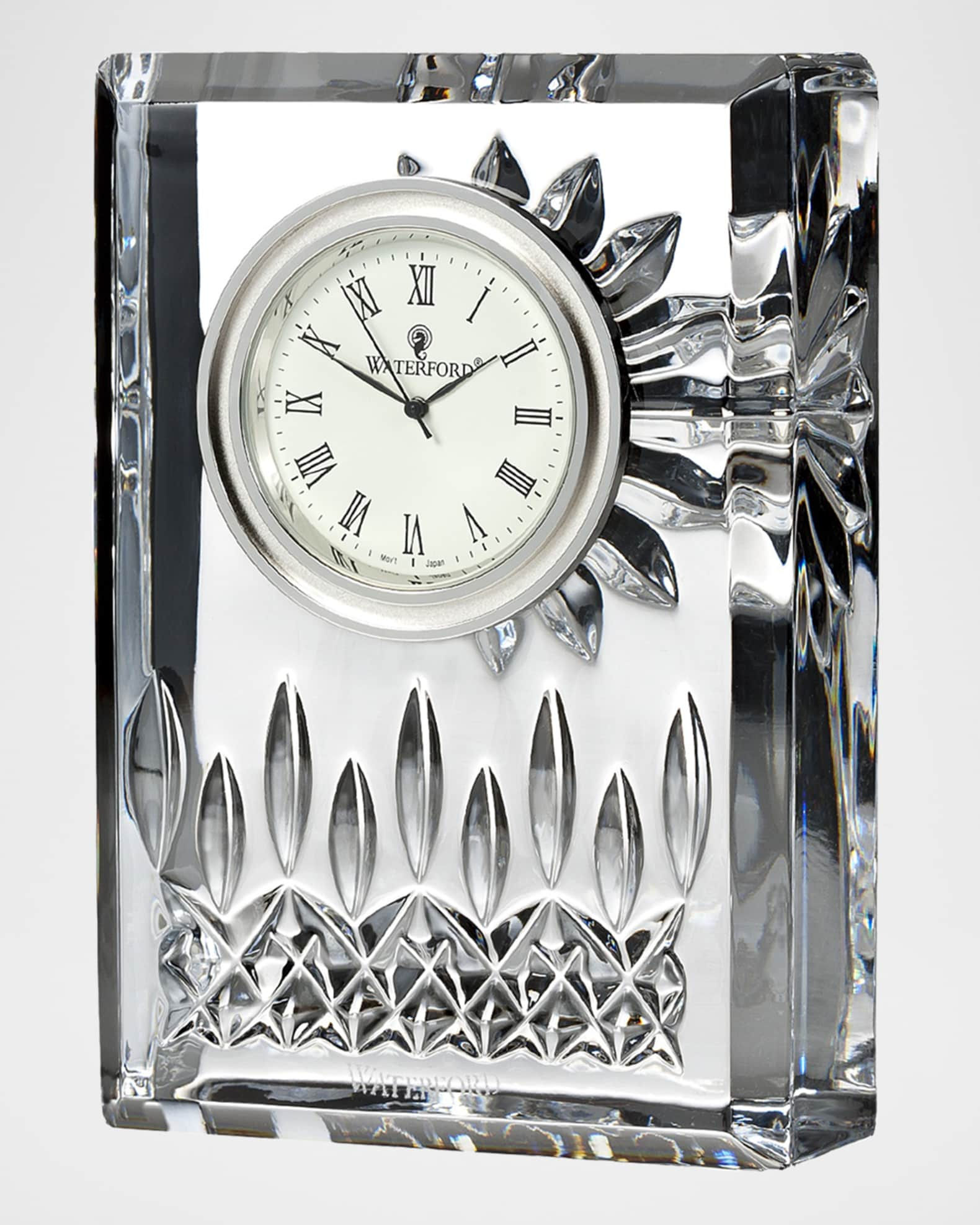 A Waterford Crystal moulded-glass mantel timepiece, Ireland, 20th