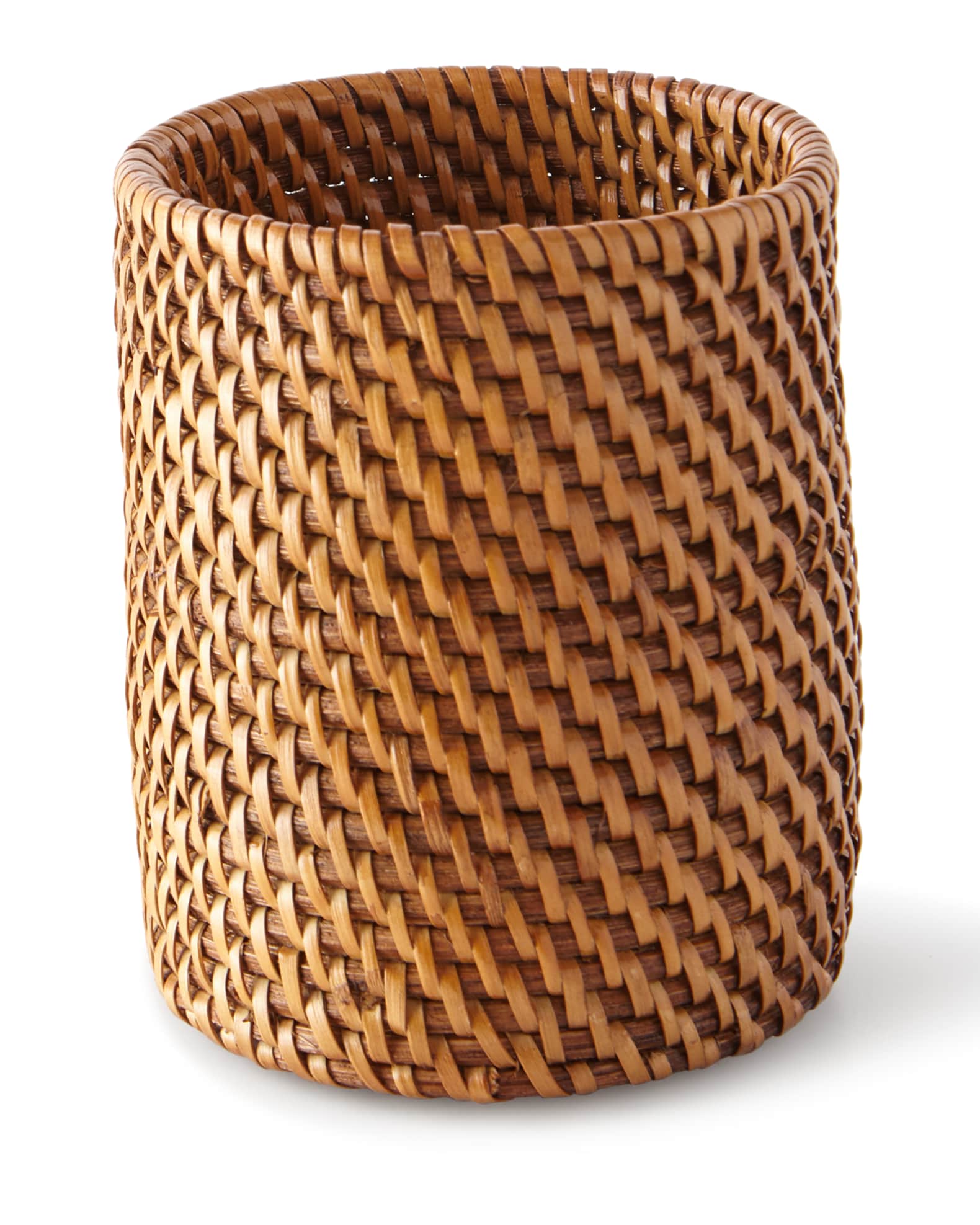 Pigeon and Poodle Dalton Round Rattan Brush Holder Neiman Marcus