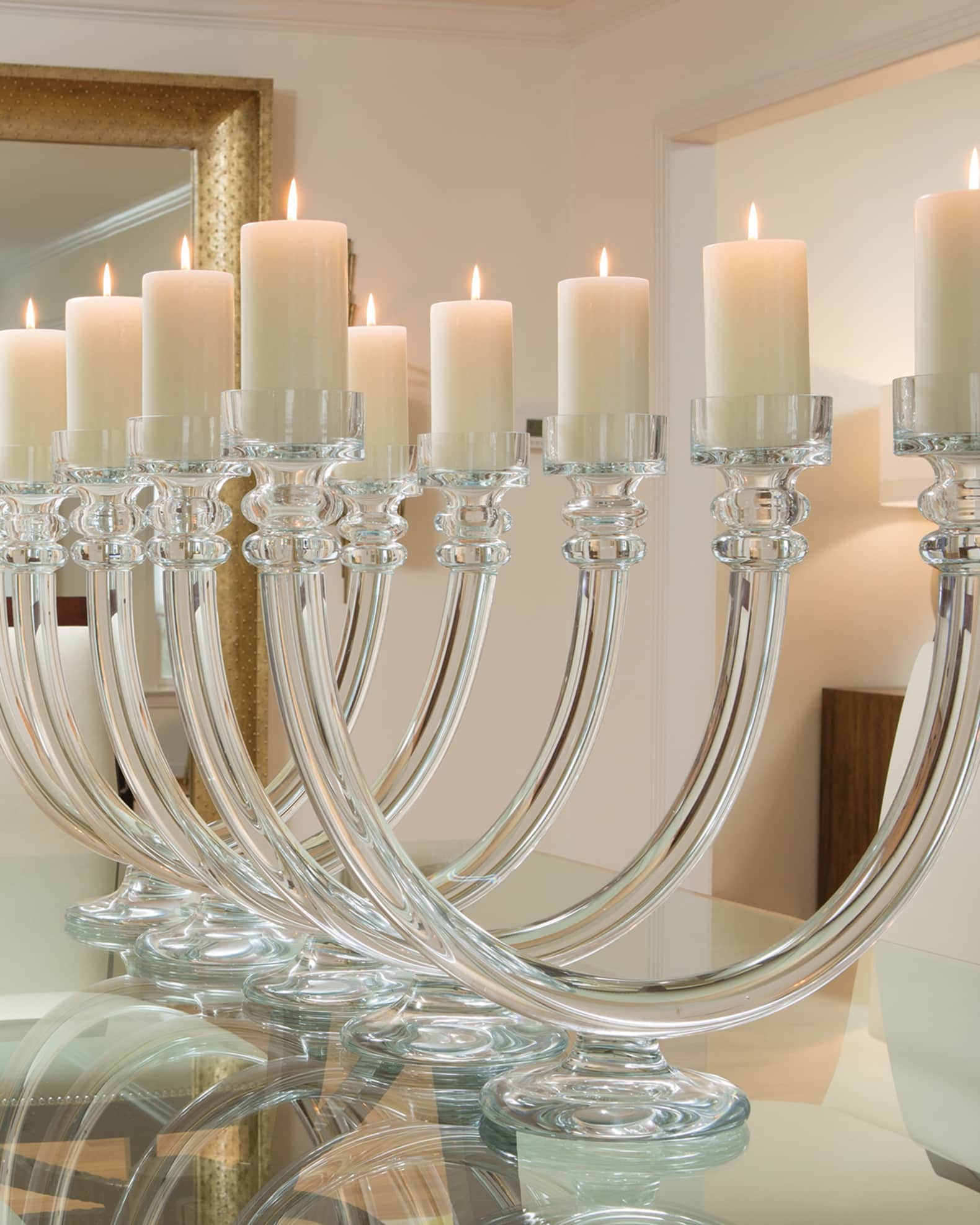 Two Lite Glass Tube Candle Holder 1