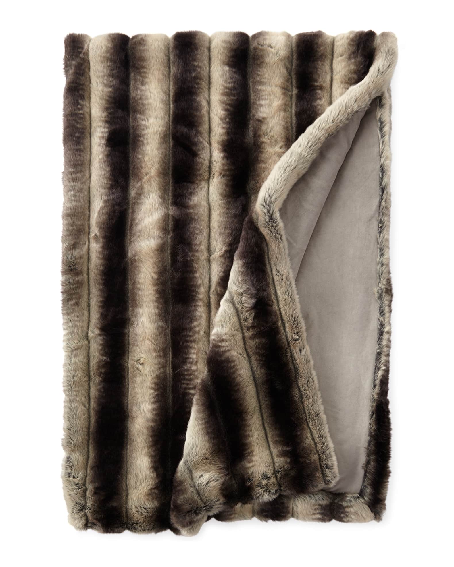 Chinchilla FauxFur Queen Throw and Matching Items Neiman Marcus