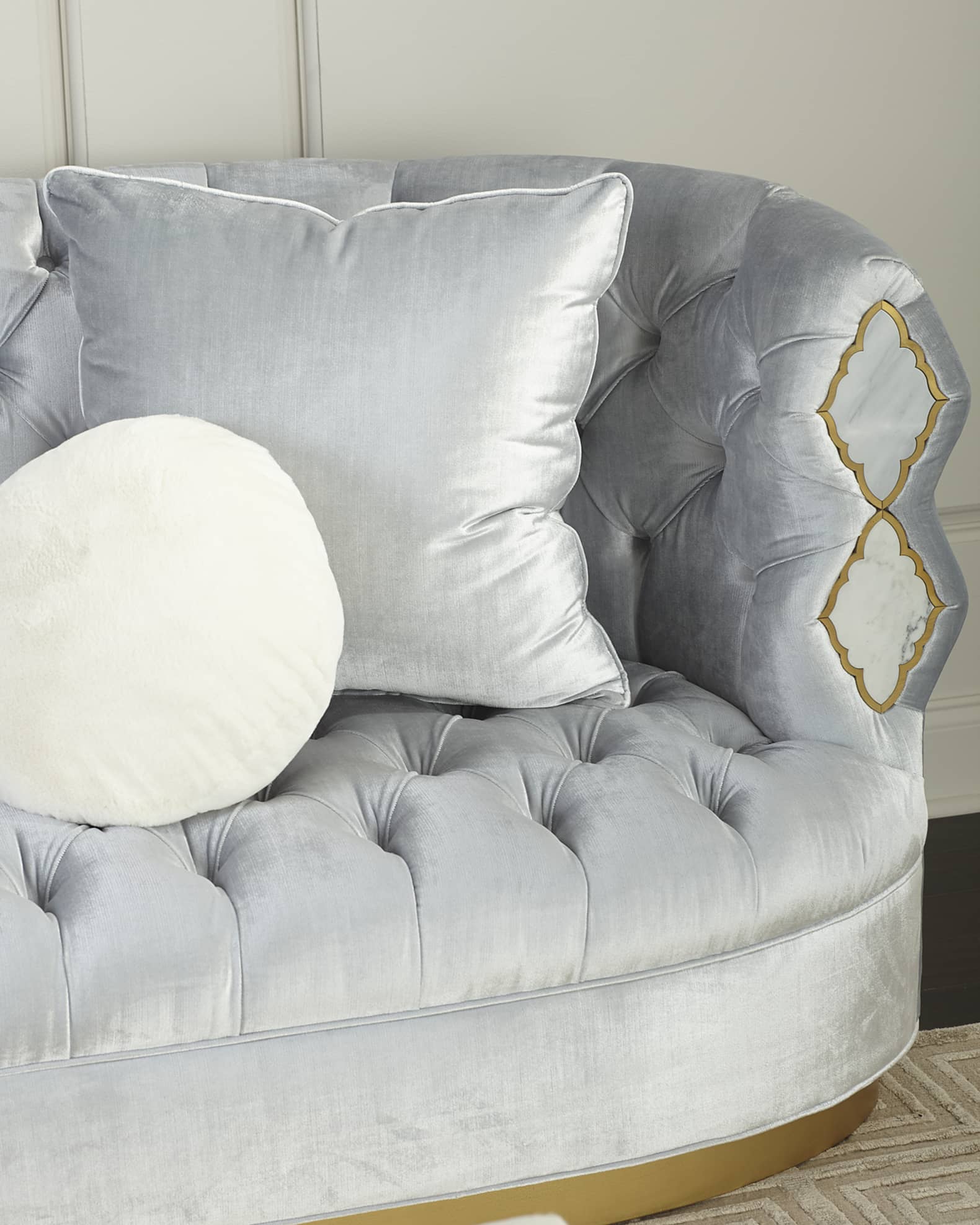  Elisa Marble Trim Sofa, 113.5" 1