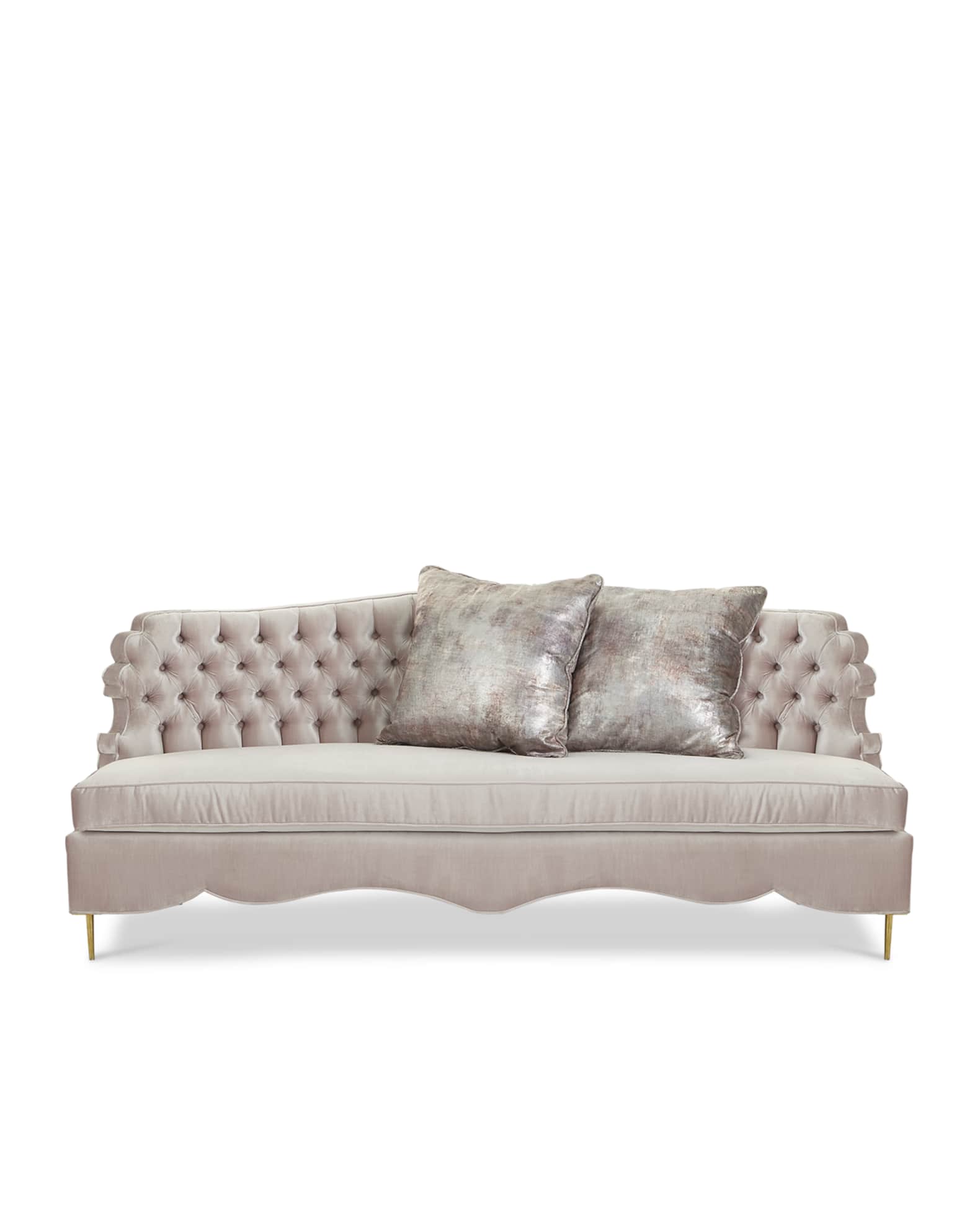 Valentina Sofa, 83" and Two Marble Cocktail Ottomans 1