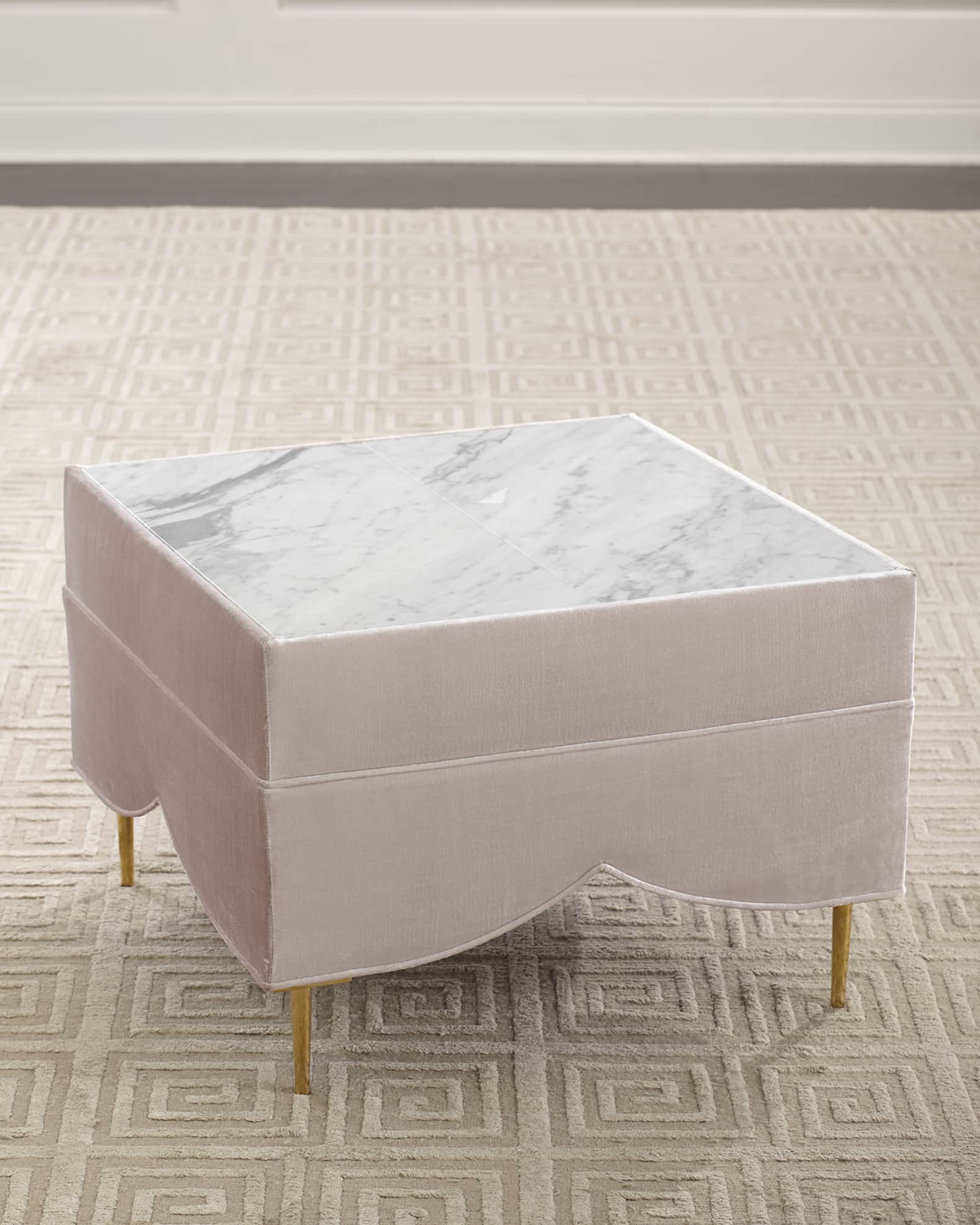 Valentina Marble Cocktail Ottoman 0