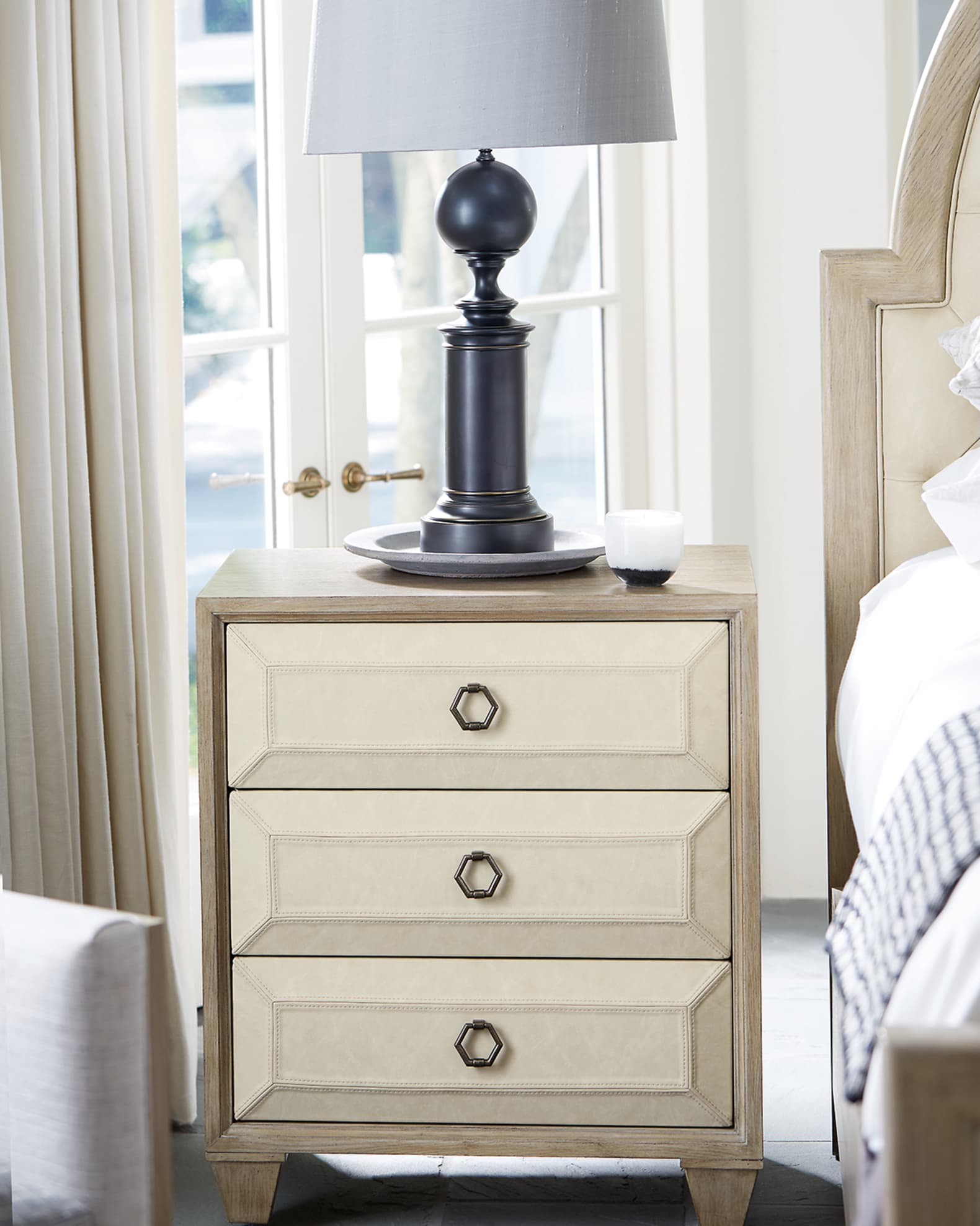 Santa Barbara Fabric-Trim Small Night Stand 0