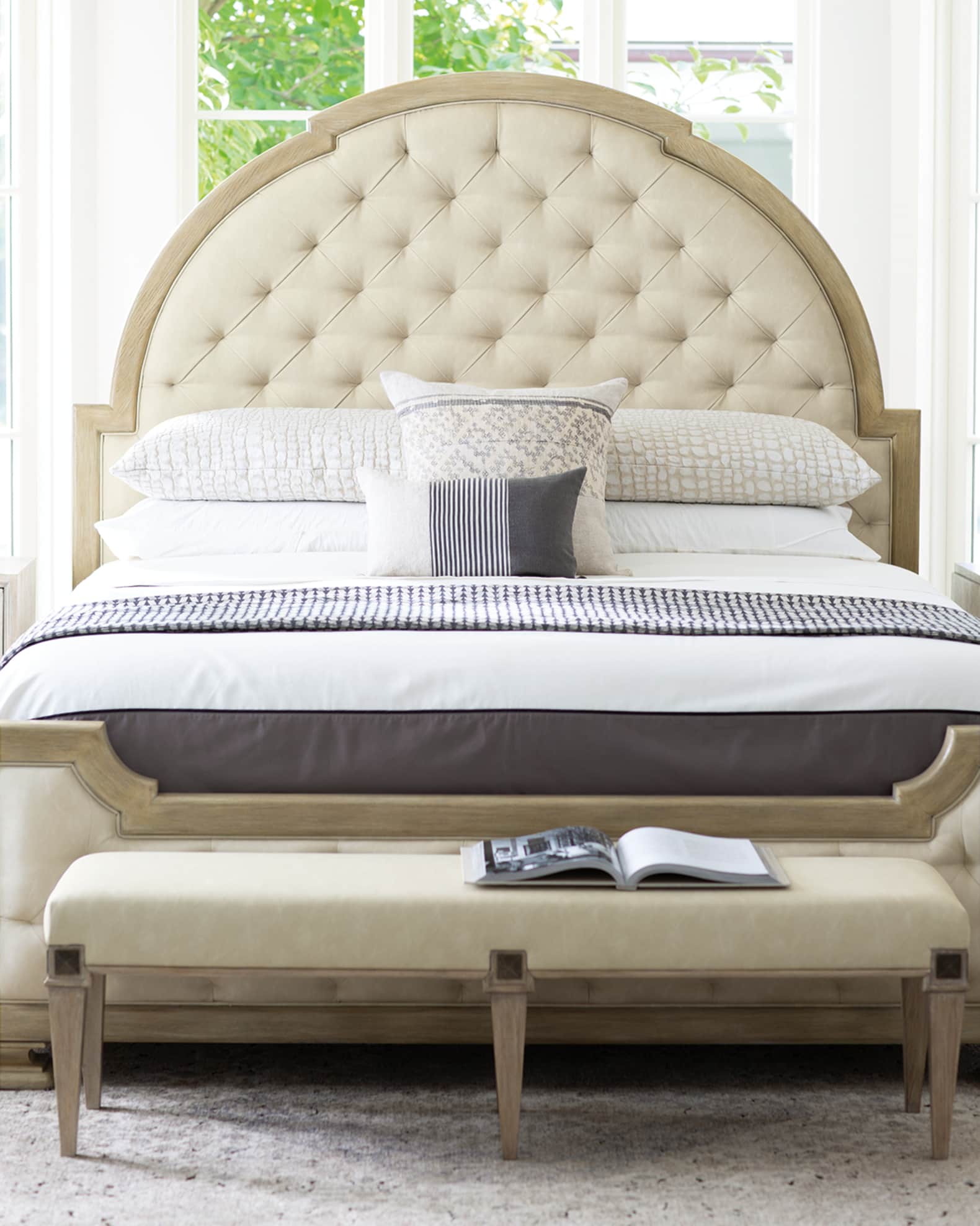 Santa barbara upholstered top sleigh bed