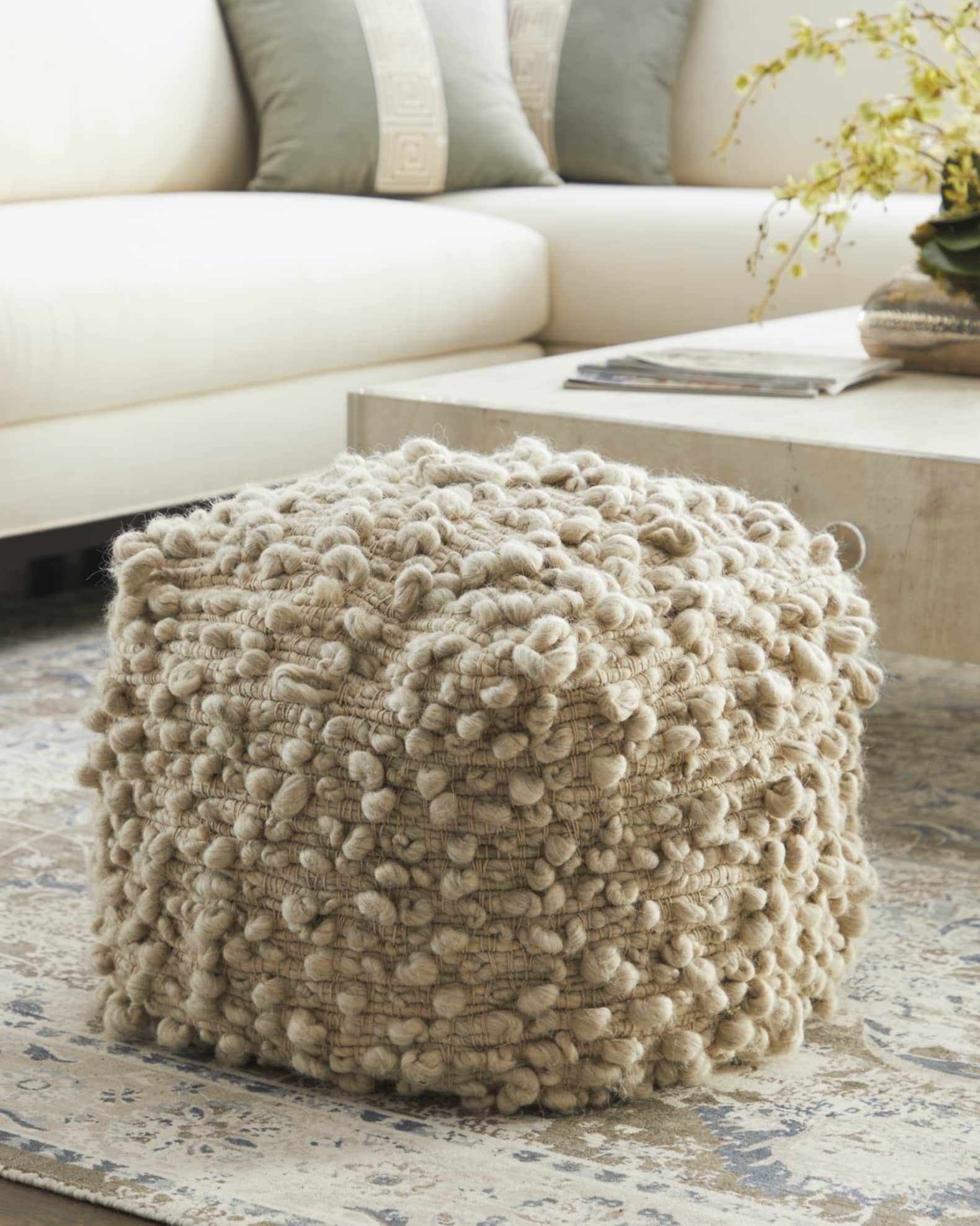 Wool ottoman hot sale