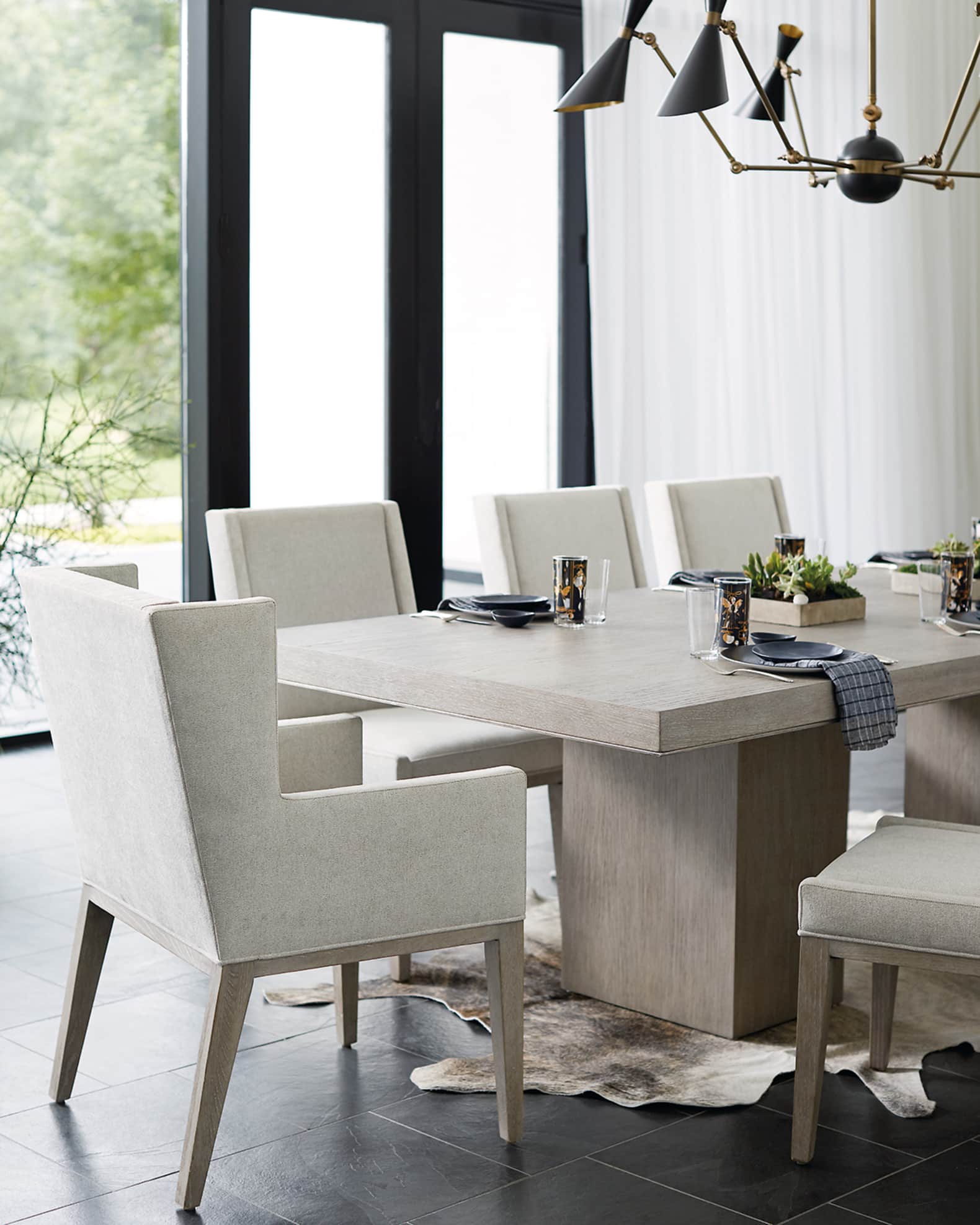 Bernhardt linea double pedestal dining table outlet
