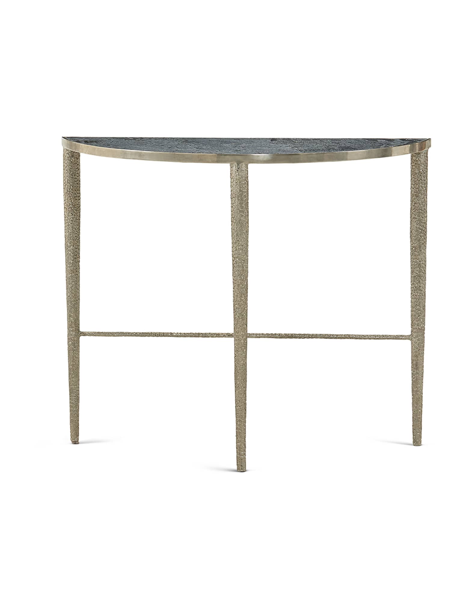 Hammered Nickel Demi Console Table 1