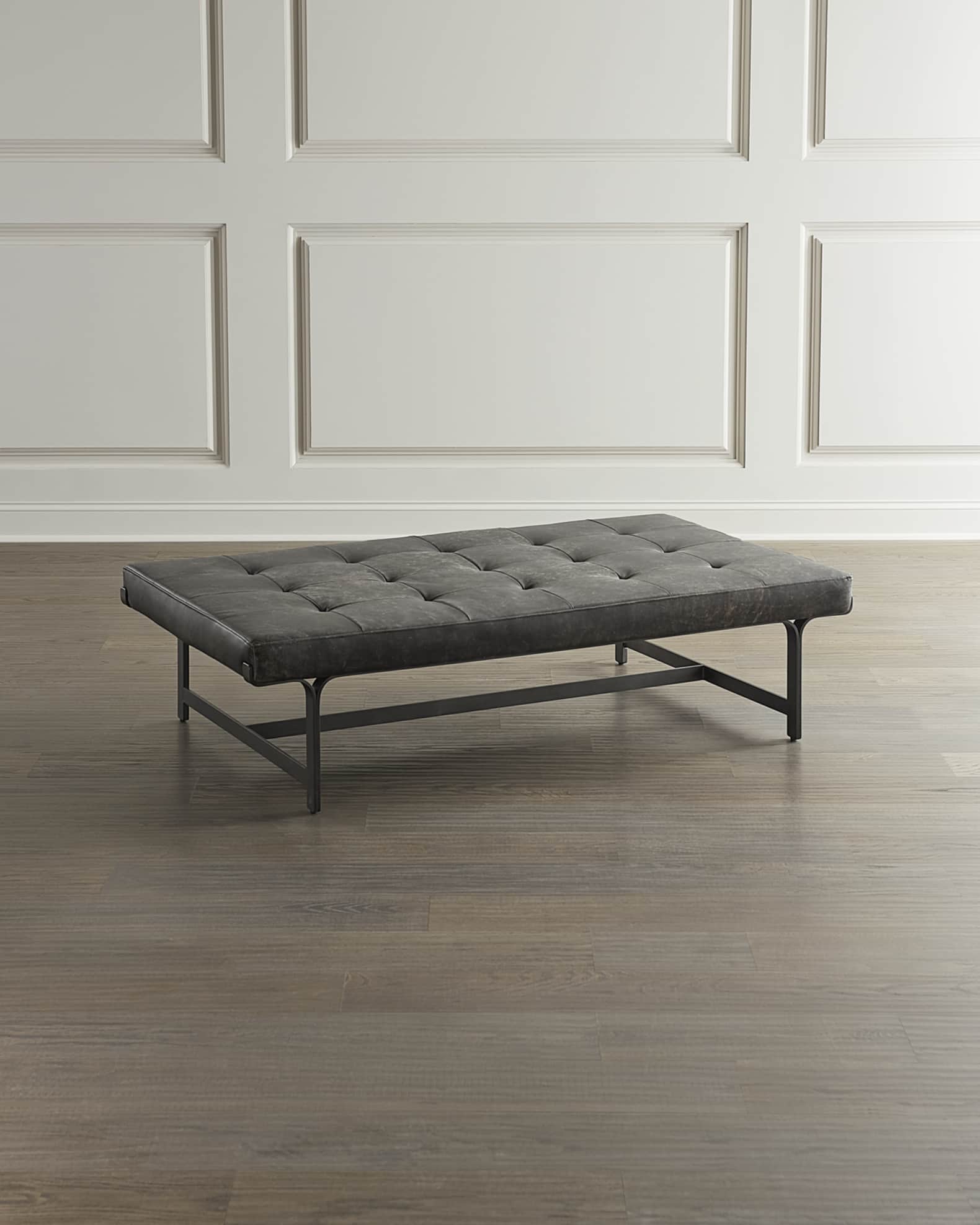 Thompson Leather Tufted Coffee Table 0