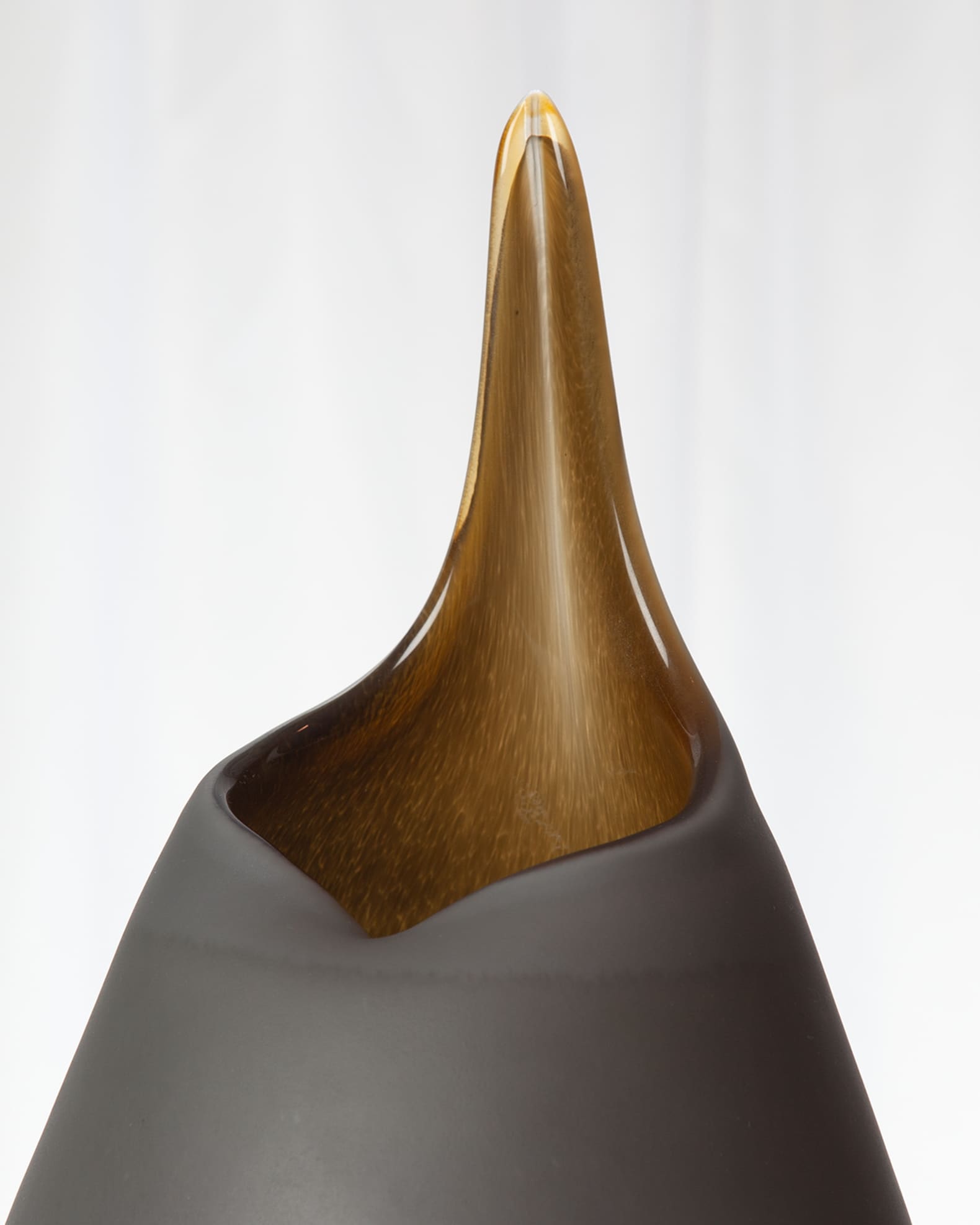 Large Frosted Vase with Amber Casing 1